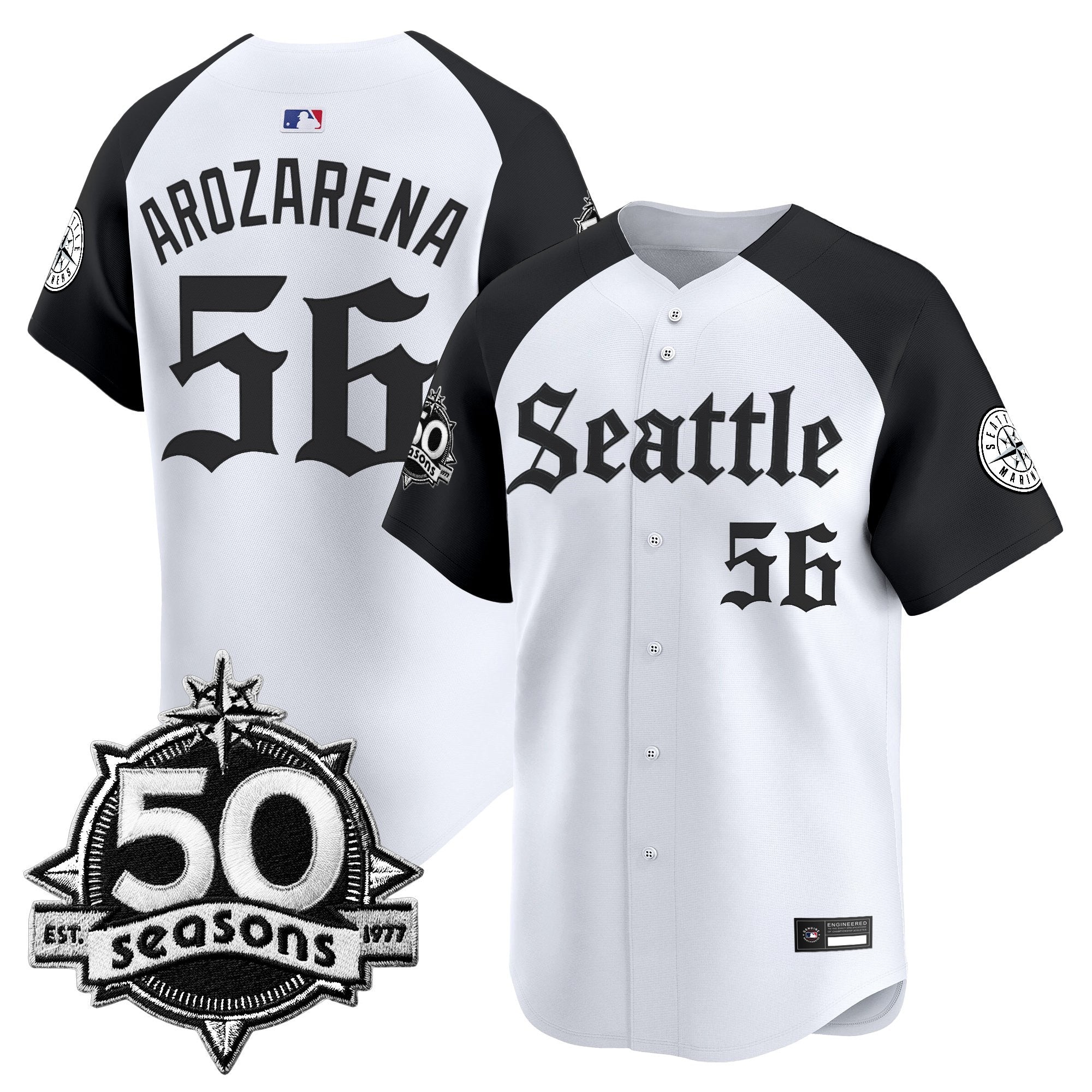 SEA 50 Seasons Patch Vapor Premier Limited Jersey - Gothic Edition - All Stitched