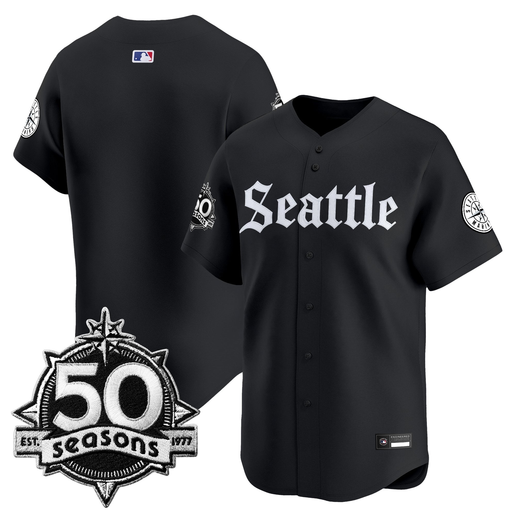SEA 50 Seasons Patch Vapor Premier Limited Jersey - Gothic Edition - All Stitched