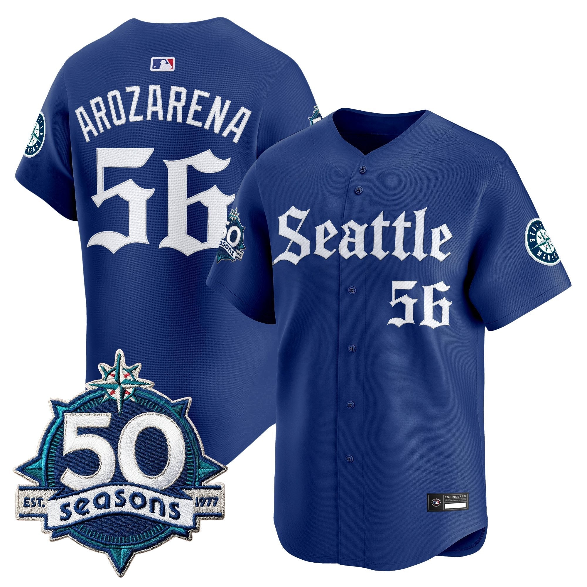 SEA 50 Seasons Patch Vapor Premier Limited Jersey - Gothic Edition - All Stitched
