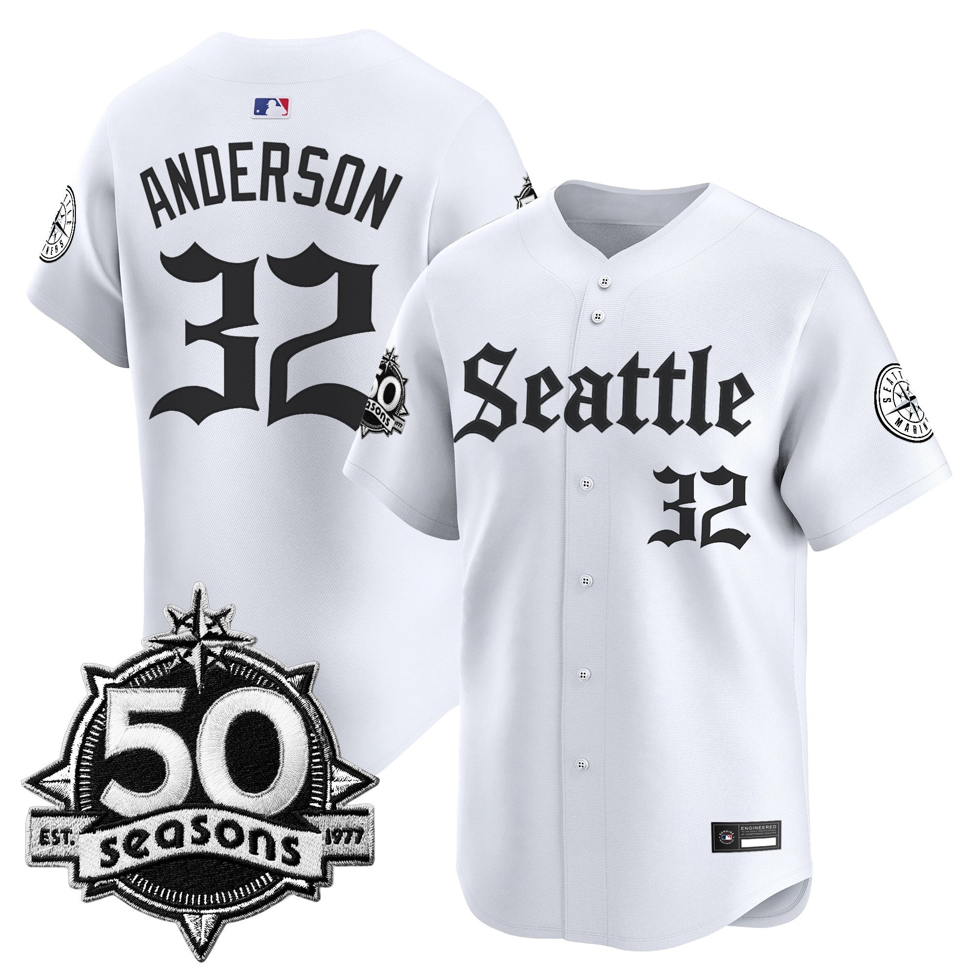SEA 50 Seasons Patch Vapor Premier Limited Jersey - Gothic Edition - All Stitched