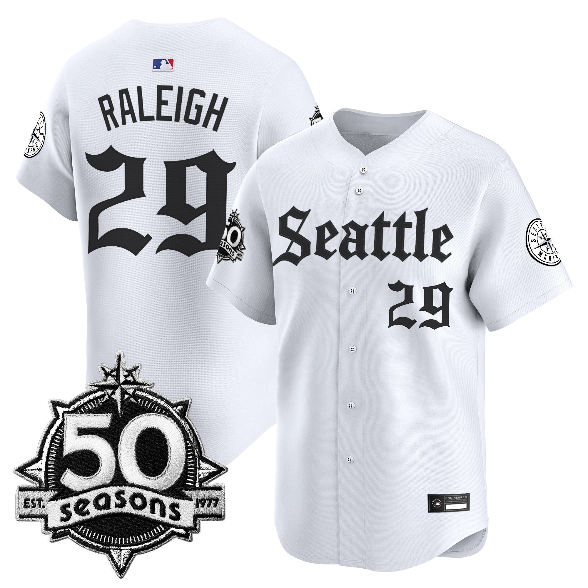 SEA 50 Seasons Patch Vapor Premier Limited Jersey - Gothic Edition - All Stitched