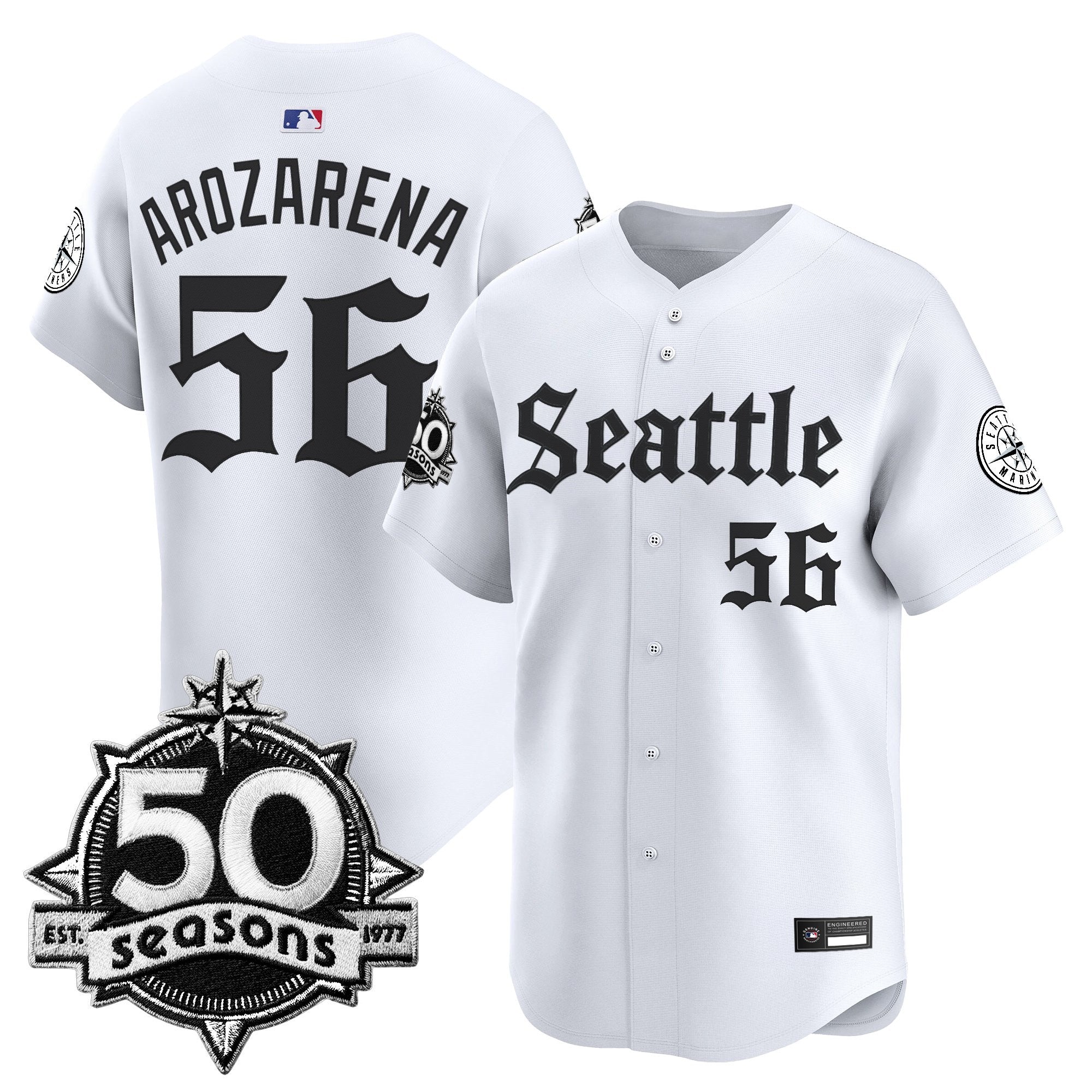 SEA 50 Seasons Patch Vapor Premier Limited Jersey - Gothic Edition - All Stitched