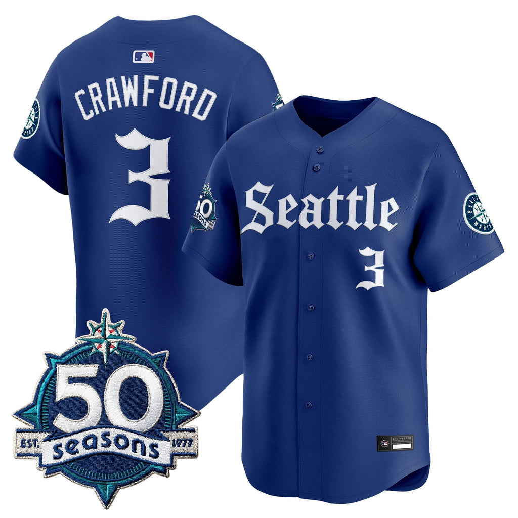 SEA 50 Seasons Patch Vapor Premier Limited Jersey - Gothic Edition - All Stitched