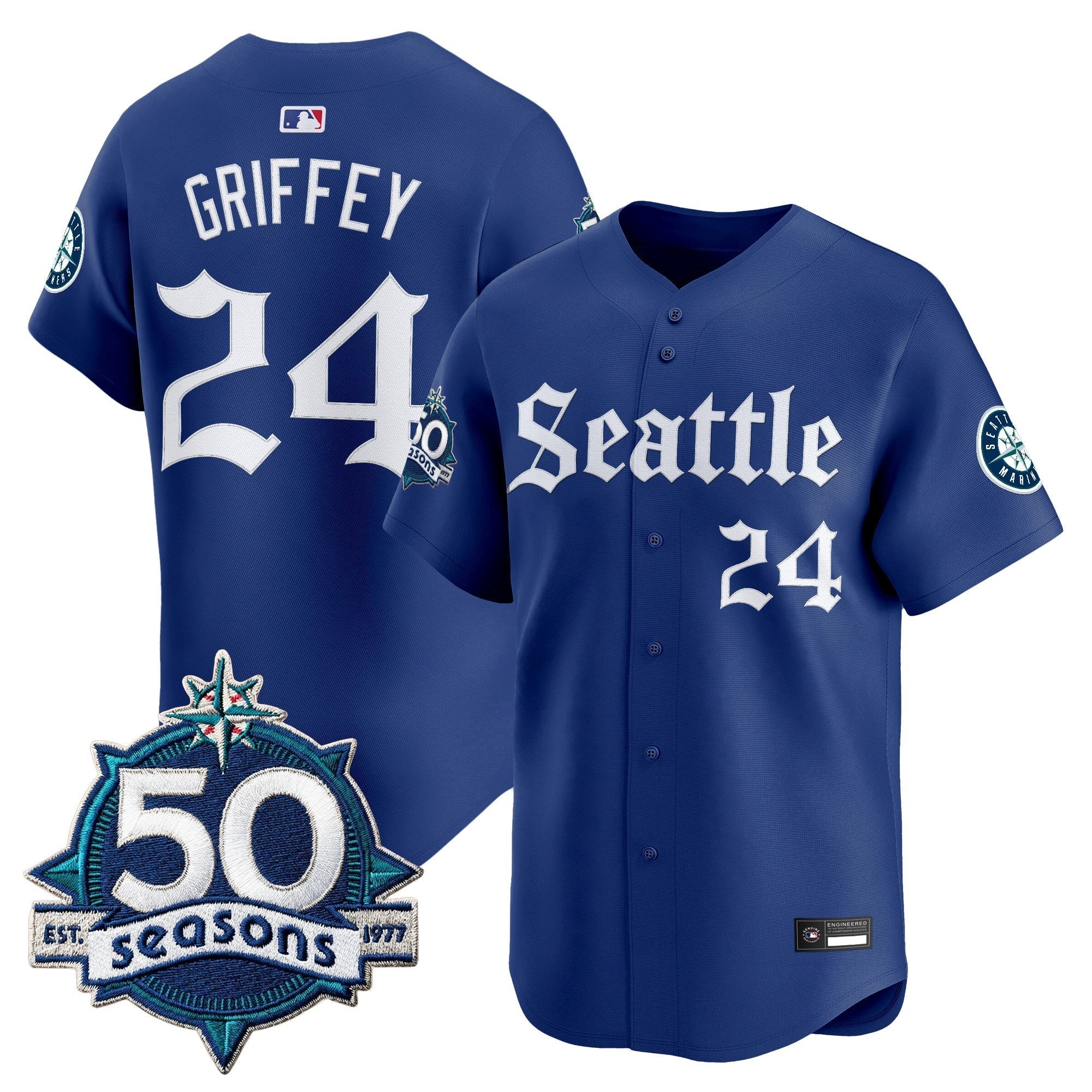 SEA 50 Seasons Patch Vapor Premier Limited Jersey - Gothic Edition - All Stitched