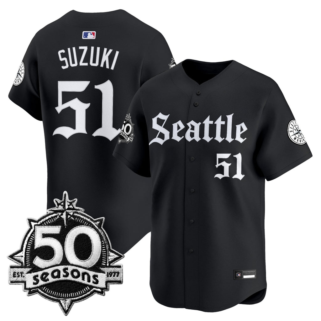 SEA 50 Seasons Patch Vapor Premier Limited Jersey - Gothic Edition - All Stitched