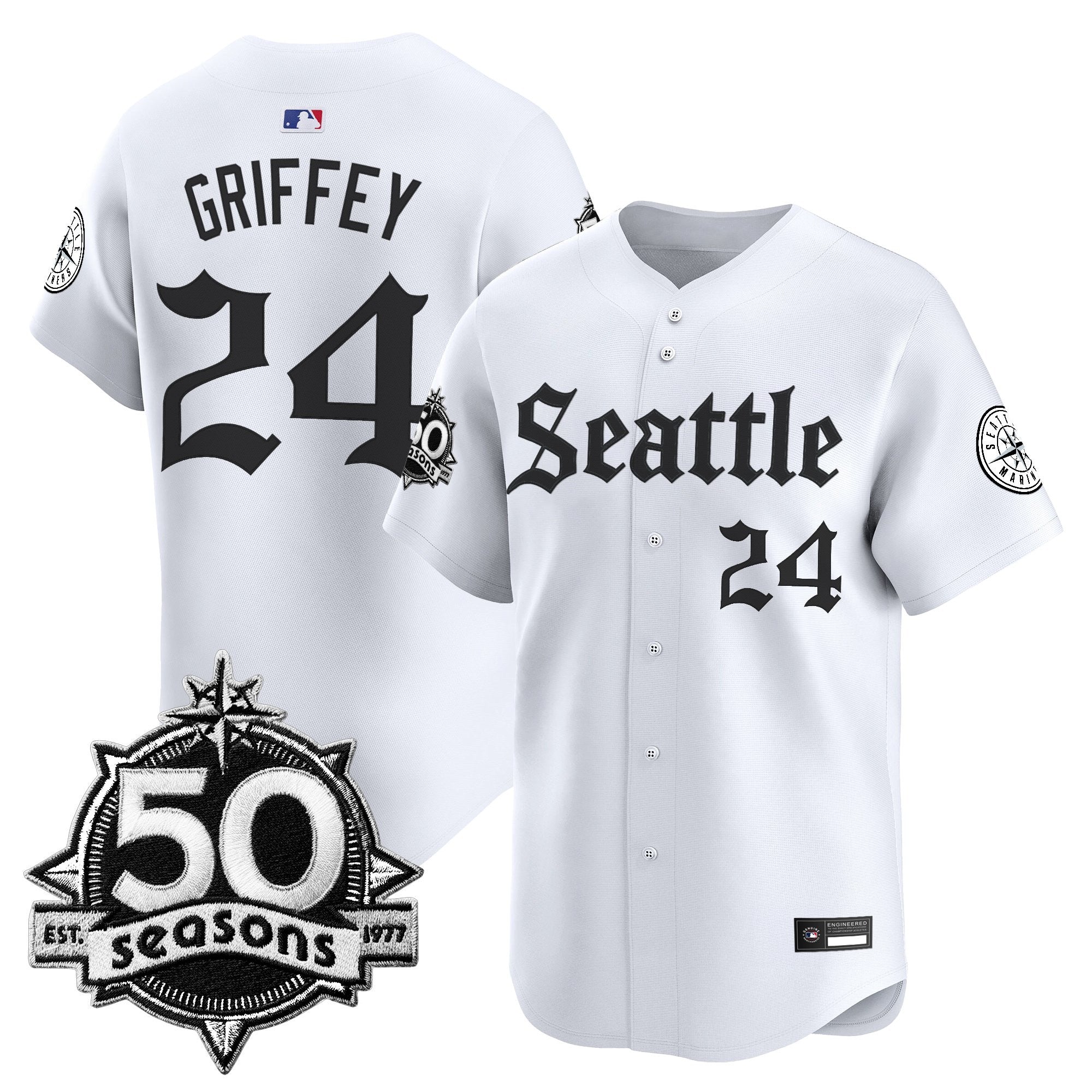 SEA 50 Seasons Patch Vapor Premier Limited Jersey - Gothic Edition - All Stitched
