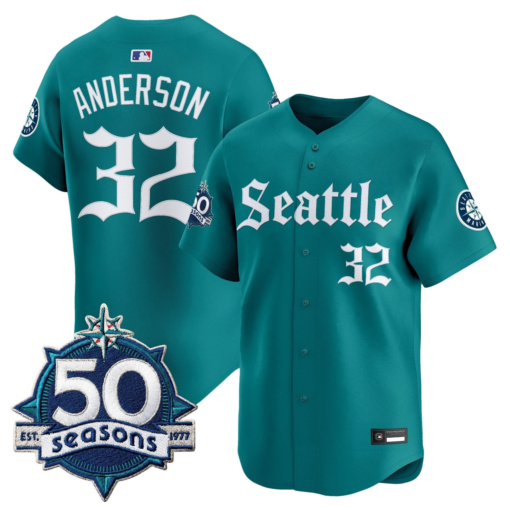 SEA 50 Seasons Patch Vapor Premier Limited Jersey - Gothic Edition - All Stitched