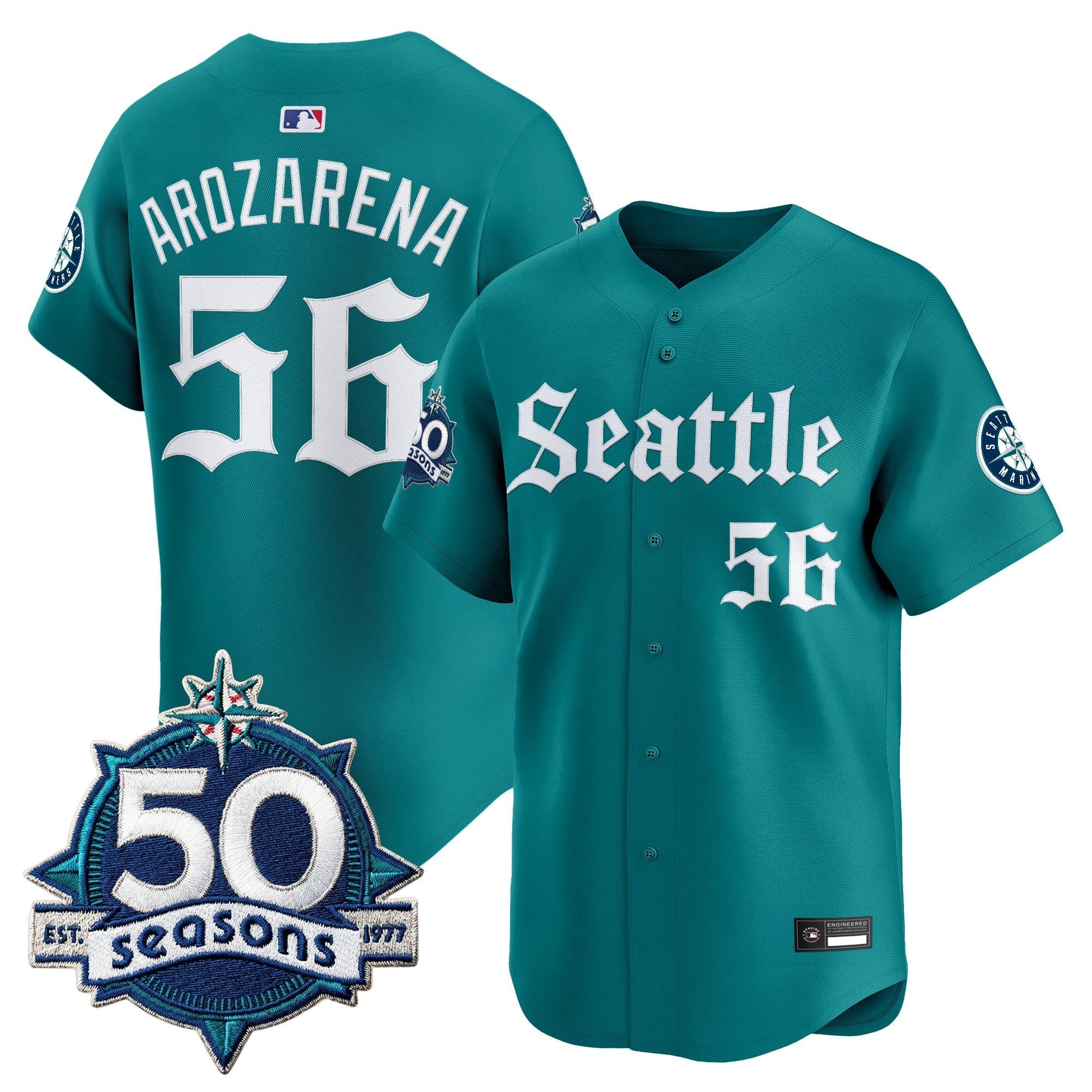 SEA 50 Seasons Patch Vapor Premier Limited Jersey - Gothic Edition - All Stitched