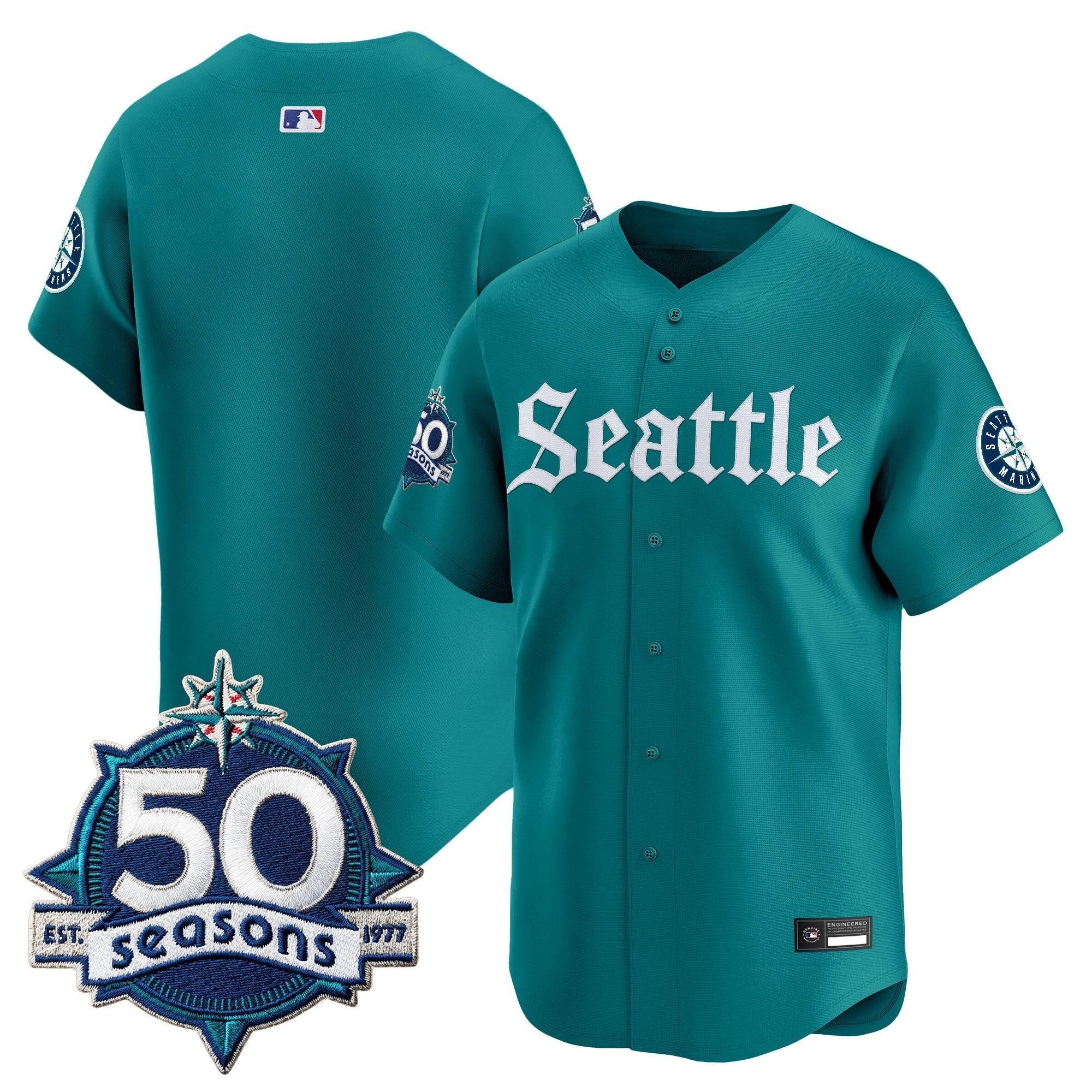 SEA 50 Seasons Patch Vapor Premier Limited Jersey - Gothic Edition - All Stitched