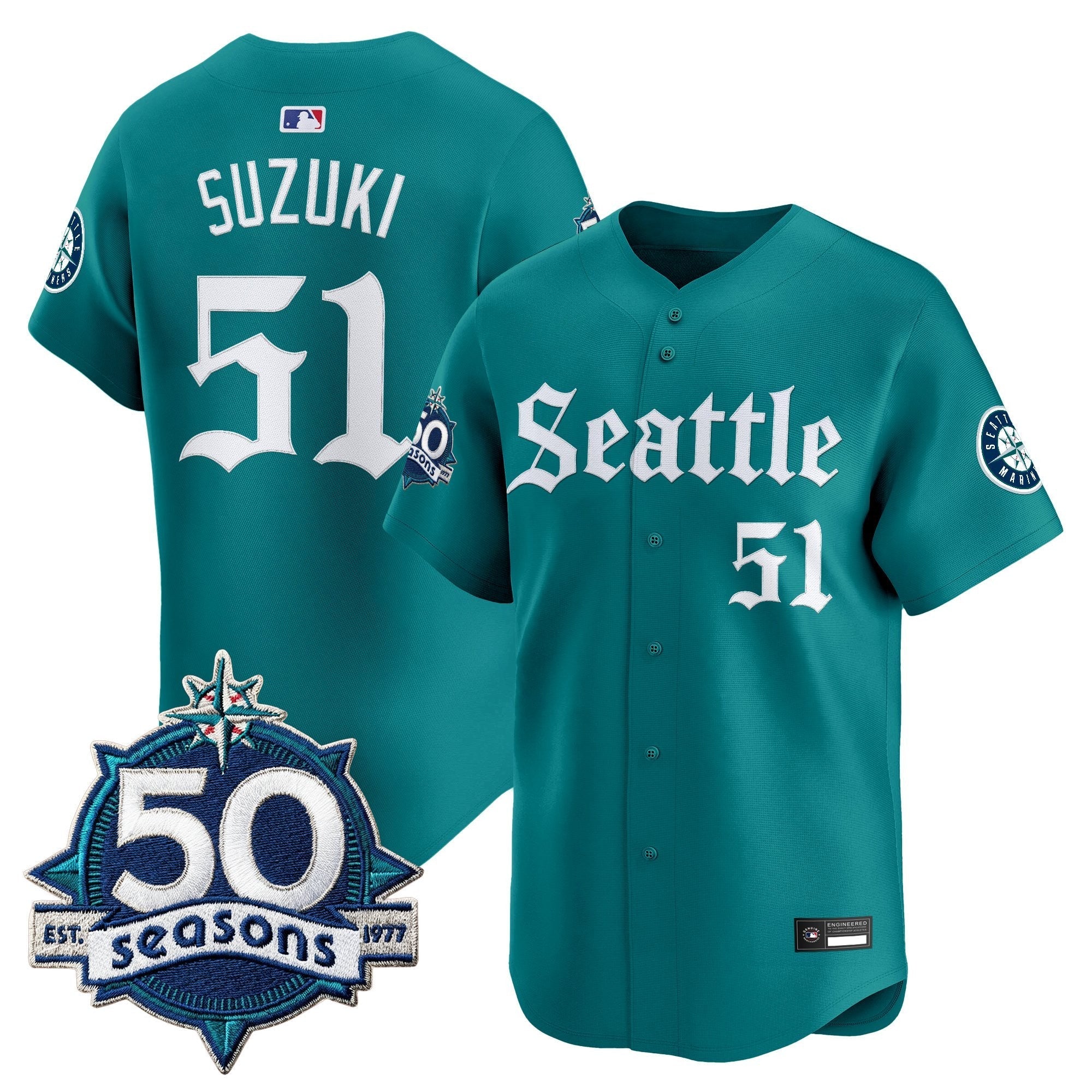 SEA 50 Seasons Patch Vapor Premier Limited Jersey - Gothic Edition - All Stitched