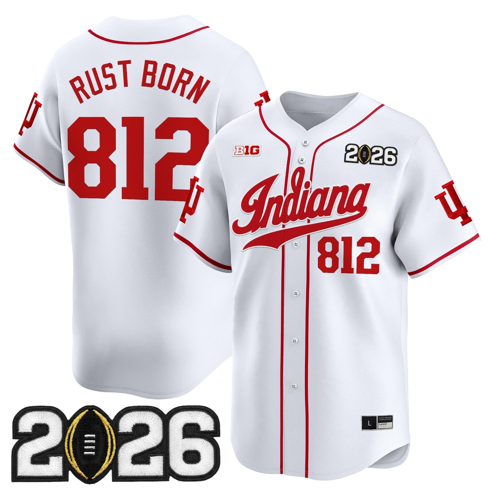 Ind 2026 CFP Final Patch Vapor Baseball Jersey - All Stitched