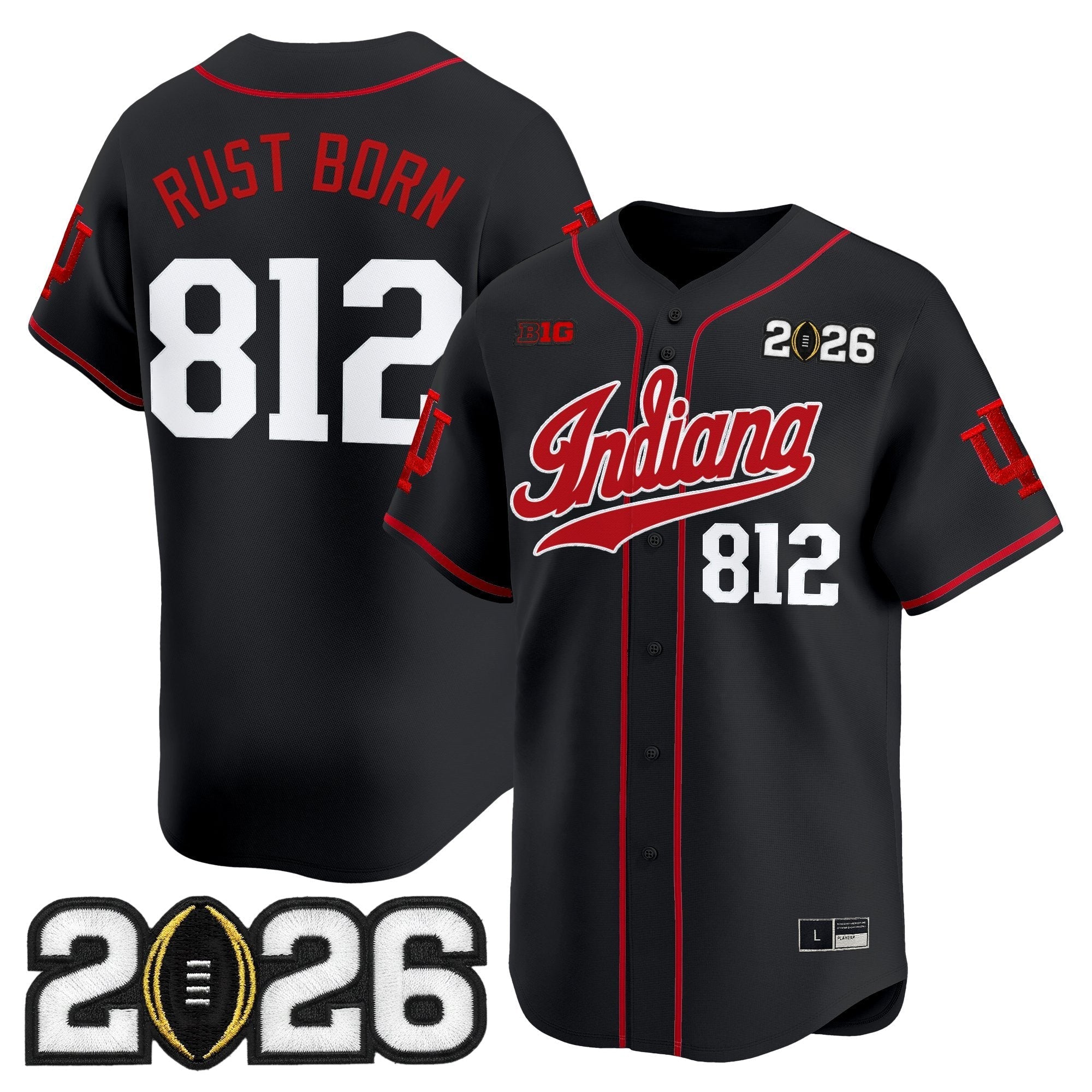 Ind 2026 CFP Final Patch Vapor Baseball Jersey - All Stitched