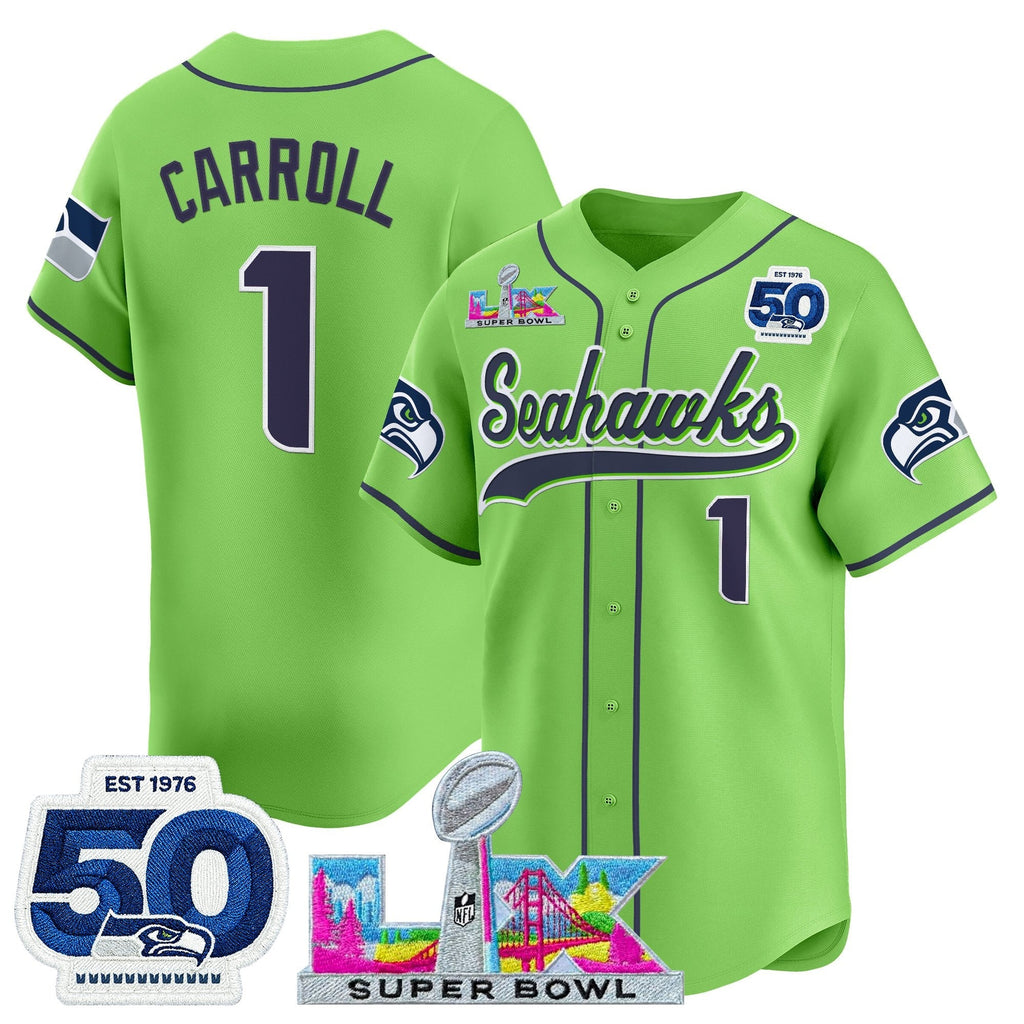 SEA Super Bowl LX Vapor Baseball Jersey - All Stitched