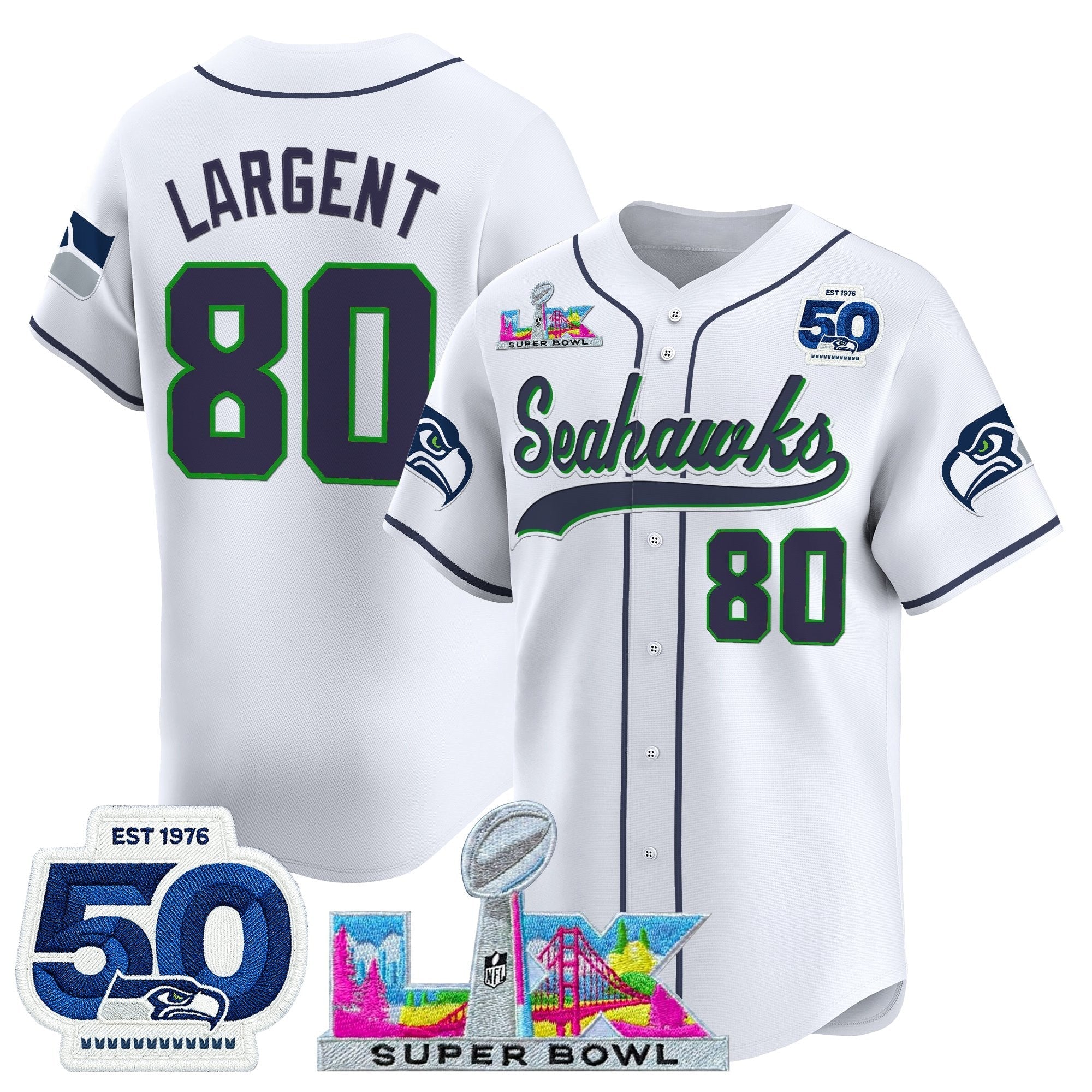 SEA Super Bowl LX Vapor Baseball Jersey - All Stitched