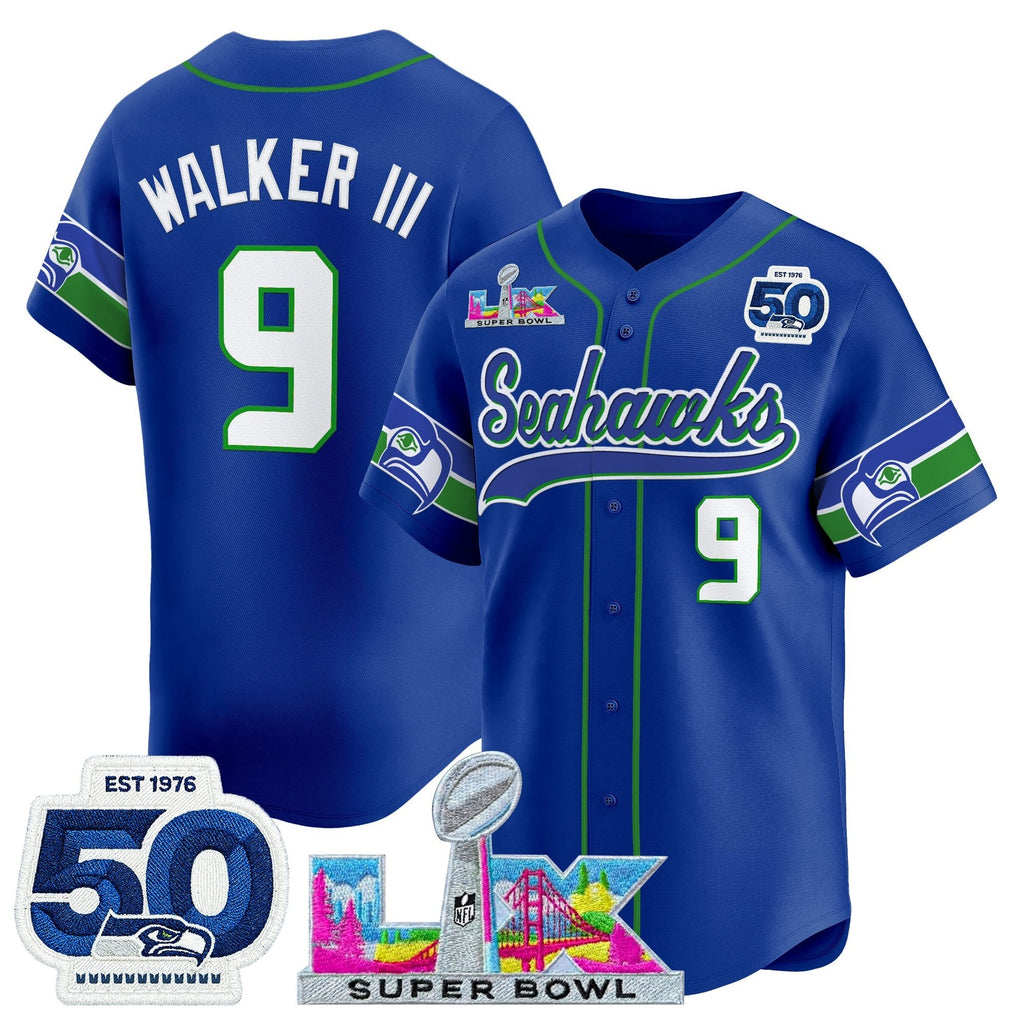 SEA Super Bowl LX Vapor Baseball Jersey - All Stitched