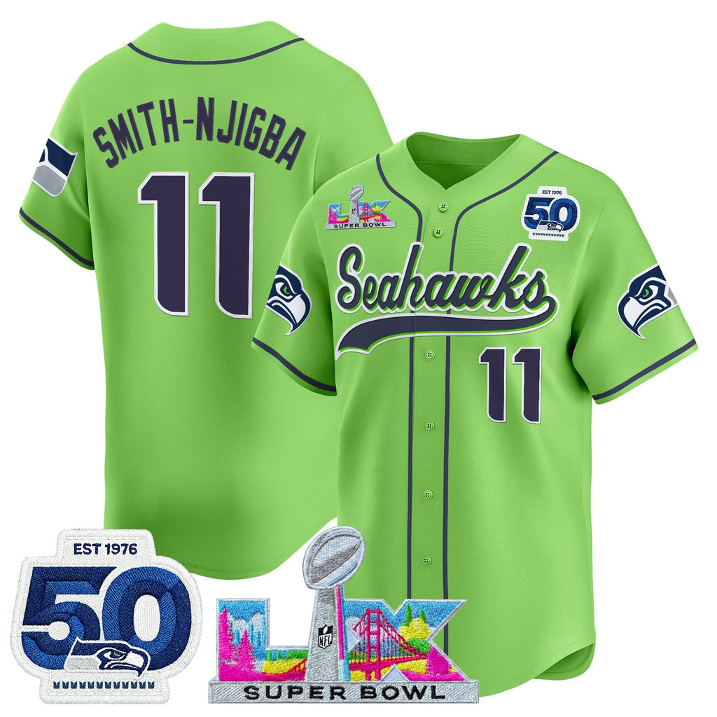 SEA Super Bowl LX Vapor Baseball Jersey - All Stitched