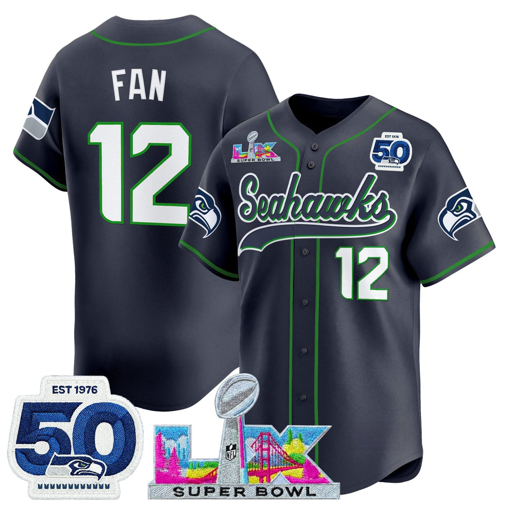 SEA Super Bowl LX Vapor Baseball Jersey - All Stitched