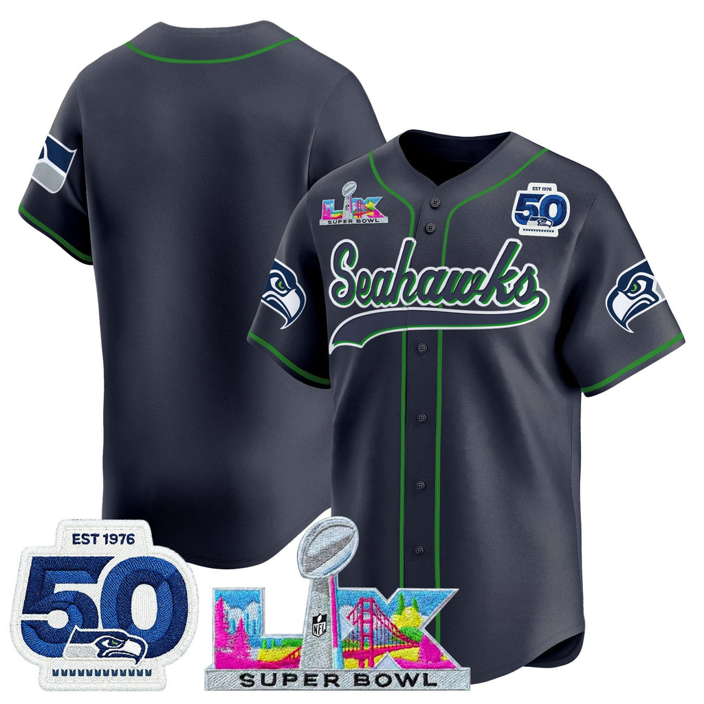SEA Super Bowl LX Vapor Baseball Jersey - All Stitched