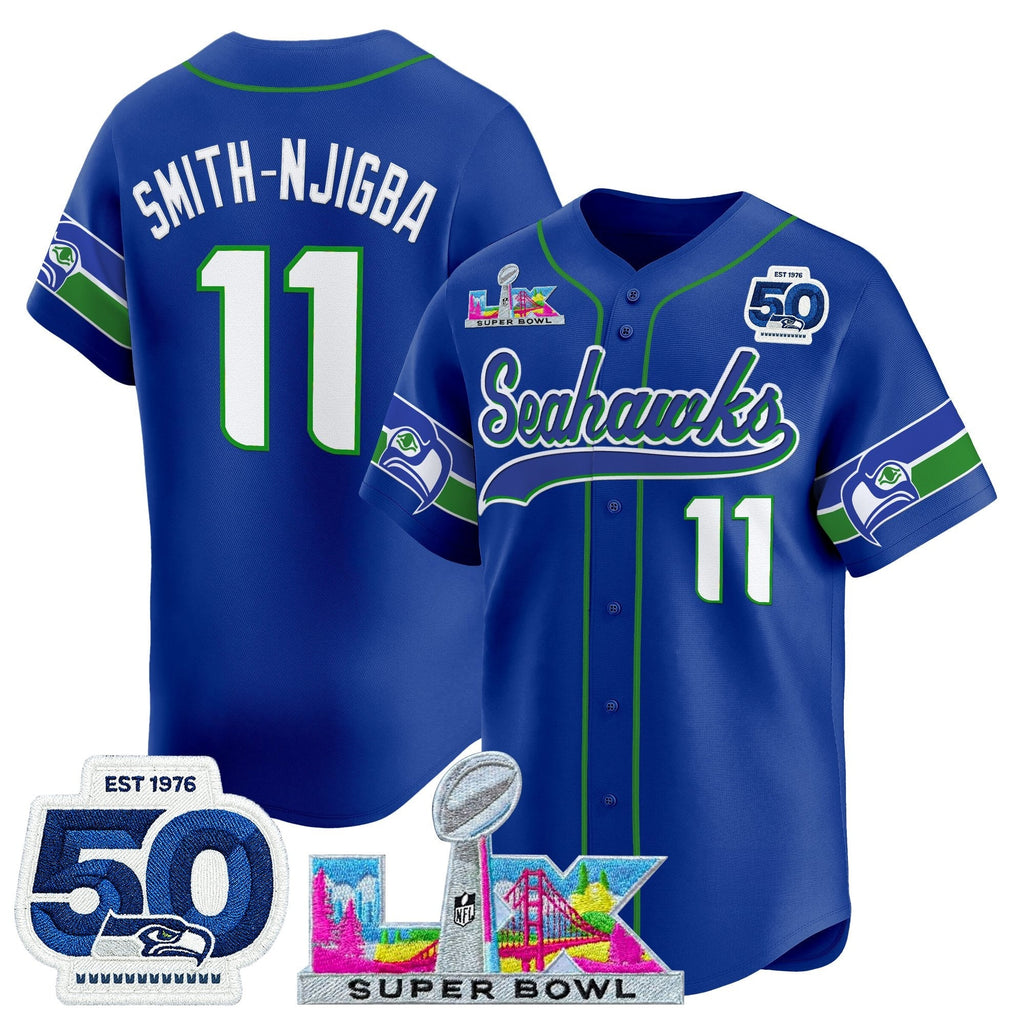 SEA Super Bowl LX Vapor Baseball Jersey - All Stitched