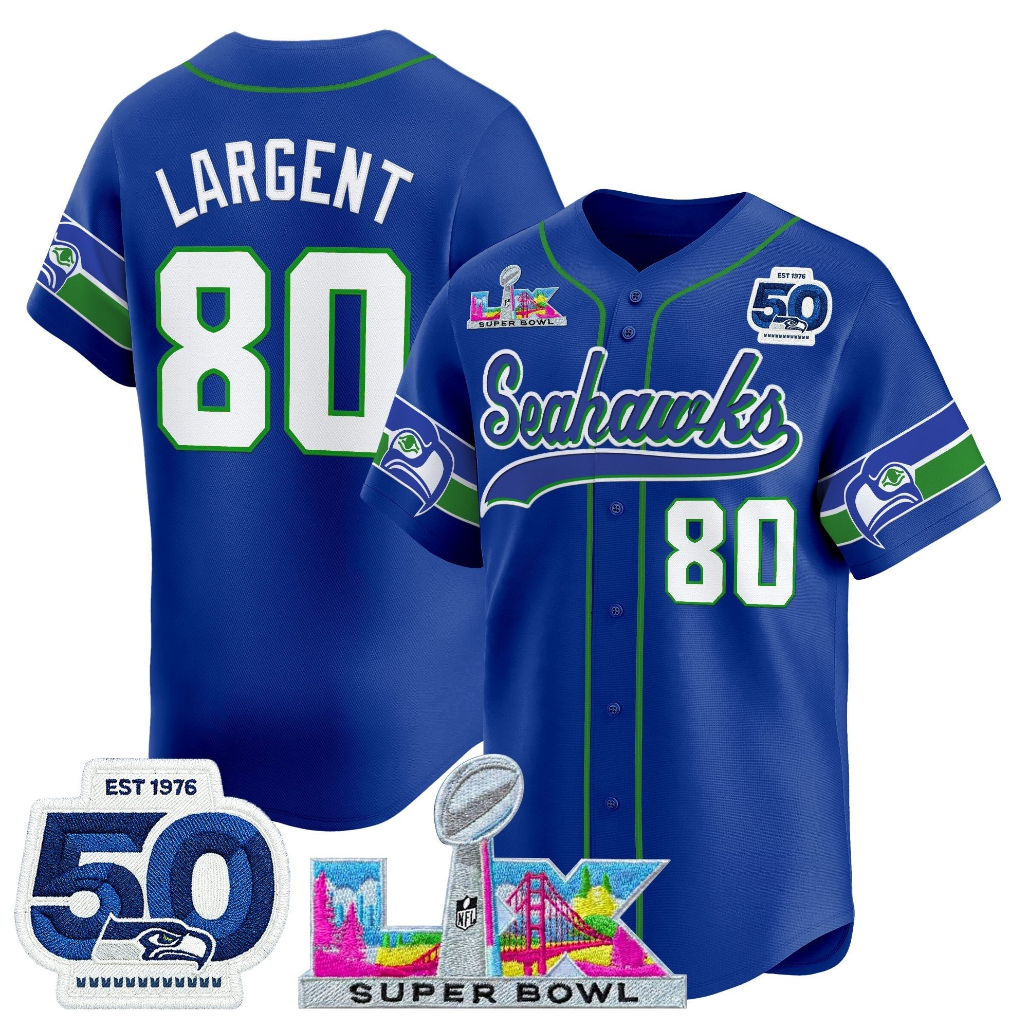 SEA Super Bowl LX Vapor Baseball Jersey - All Stitched