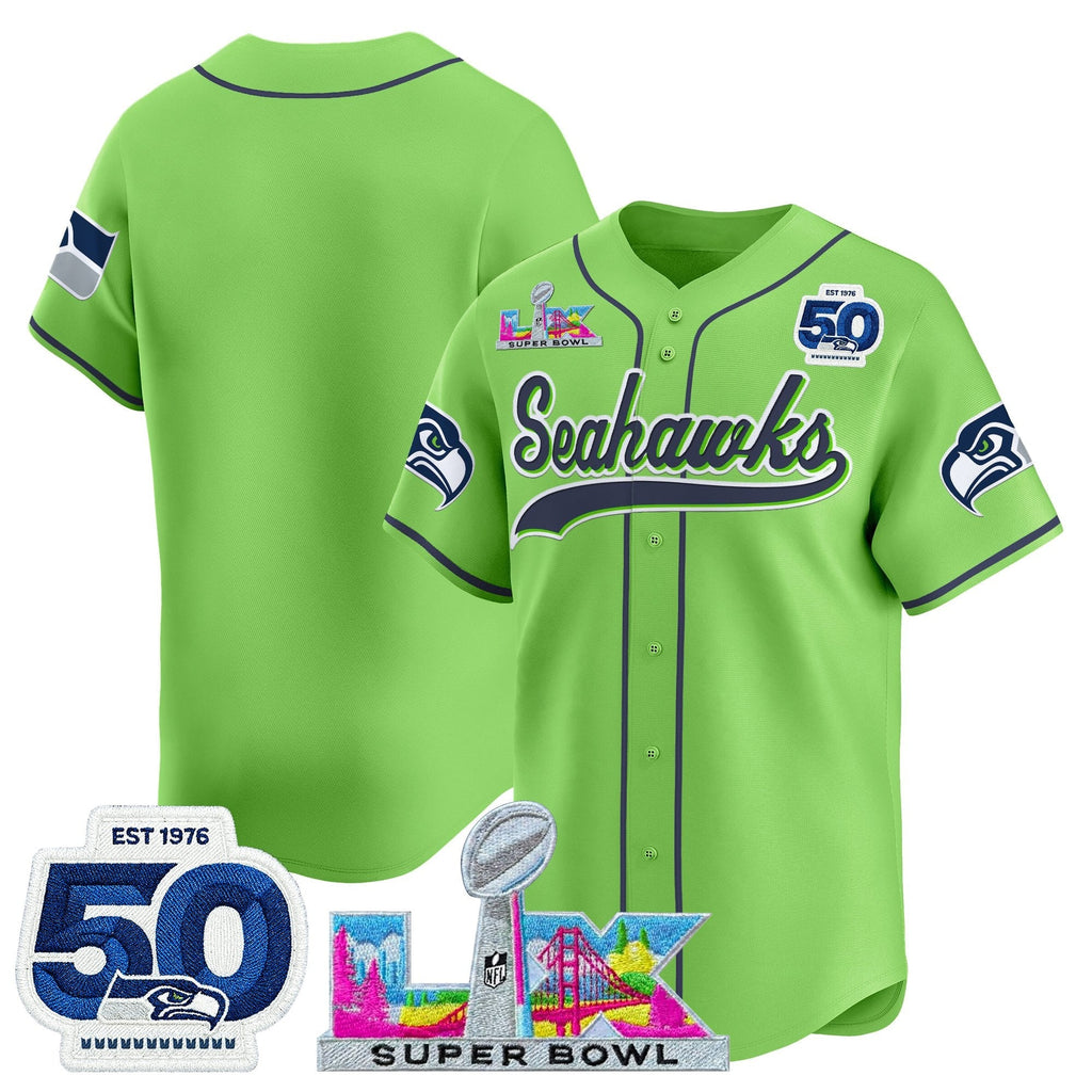 SEA Super Bowl LX Vapor Baseball Jersey - All Stitched