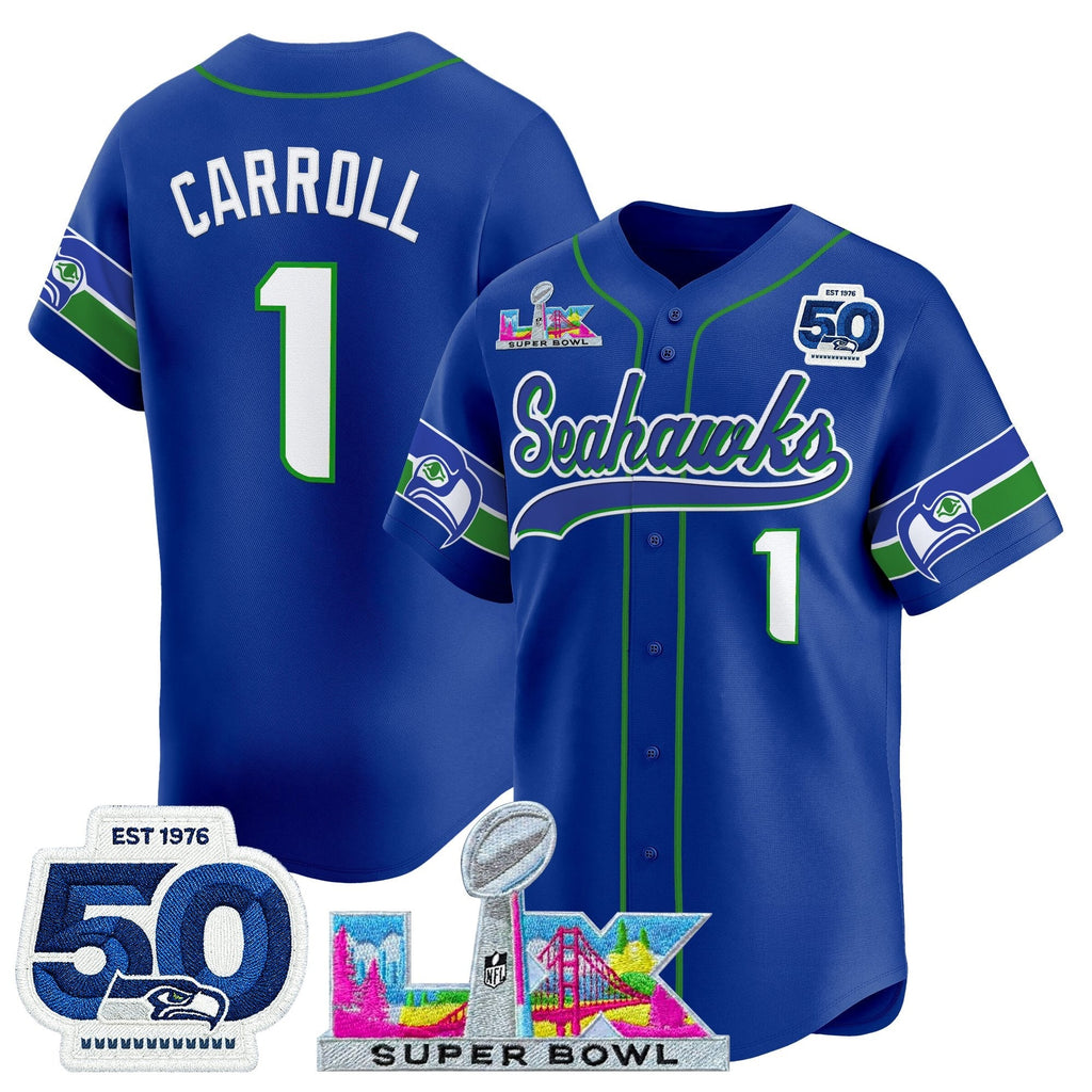 SEA Super Bowl LX Vapor Baseball Jersey - All Stitched