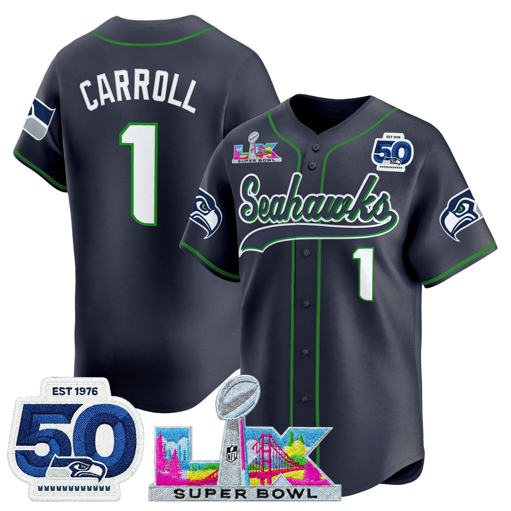 SEA Super Bowl LX Vapor Baseball Jersey - All Stitched