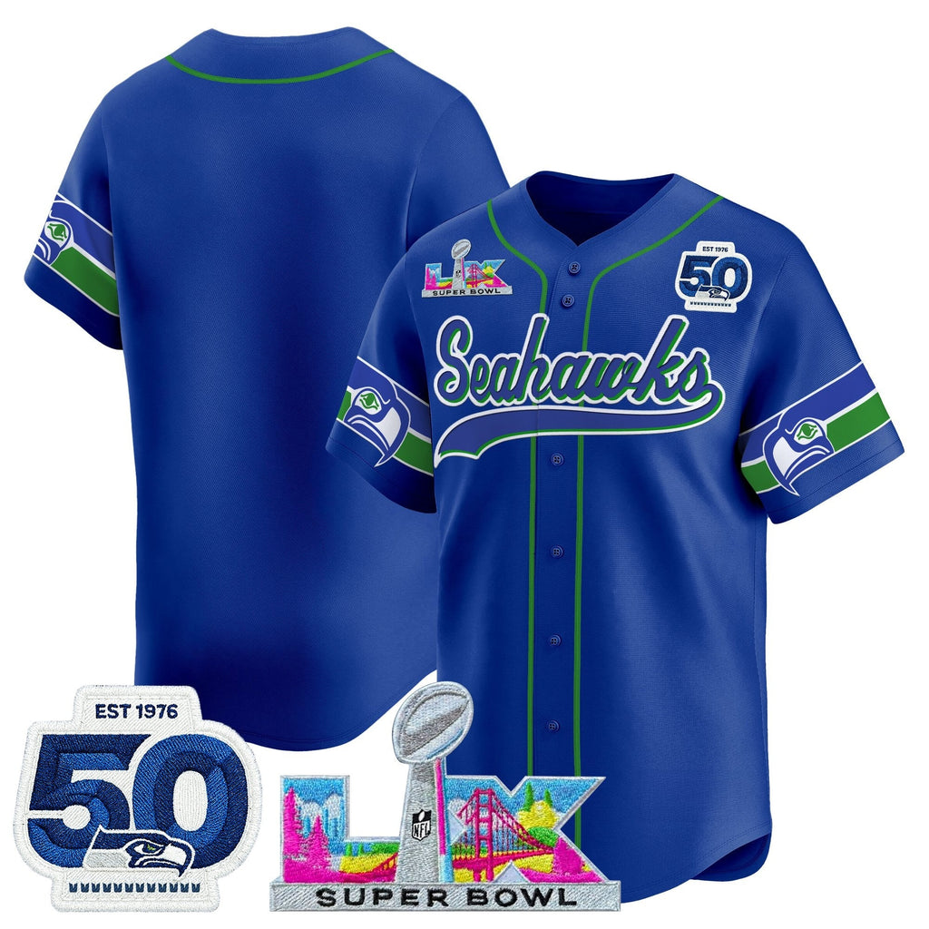 SEA Super Bowl LX Vapor Baseball Jersey - All Stitched