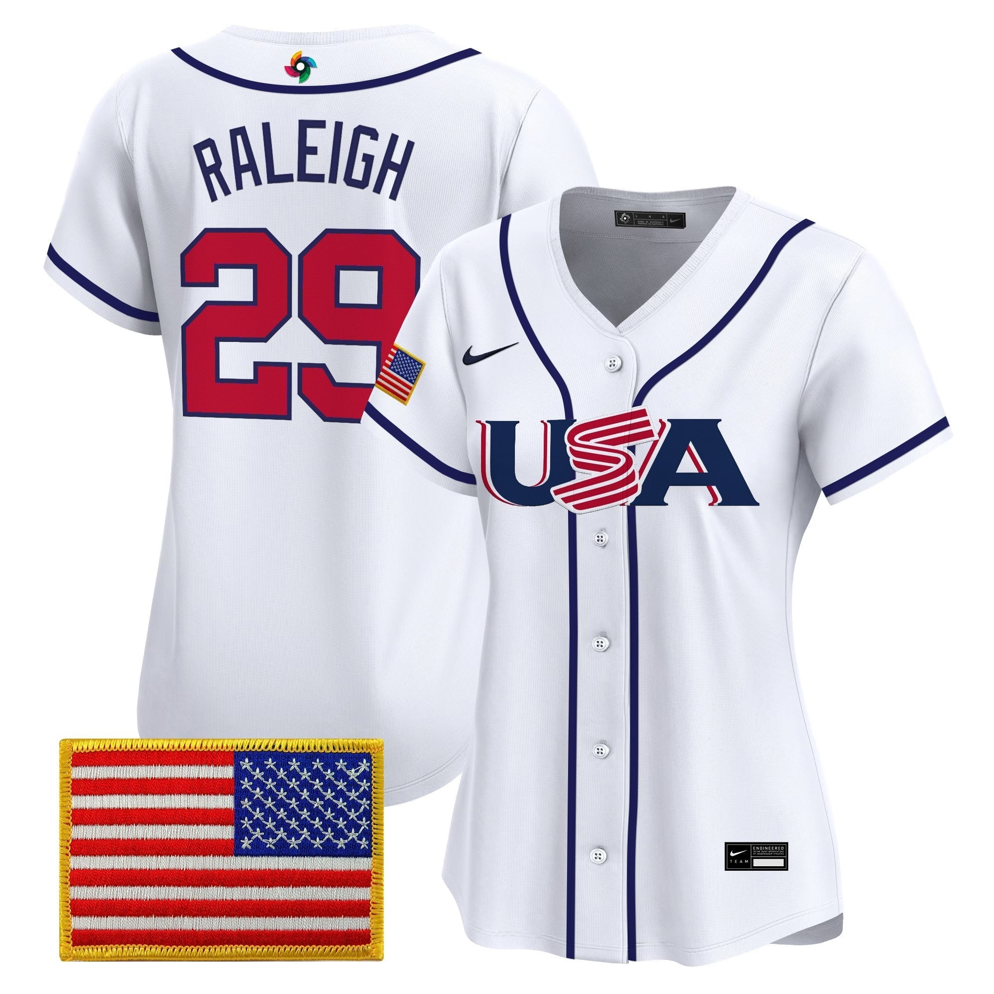 Women's Team USA World Baseball Classic Vapor Premier Jersey - 2026 Roster (Projected Number) - All Stitched
