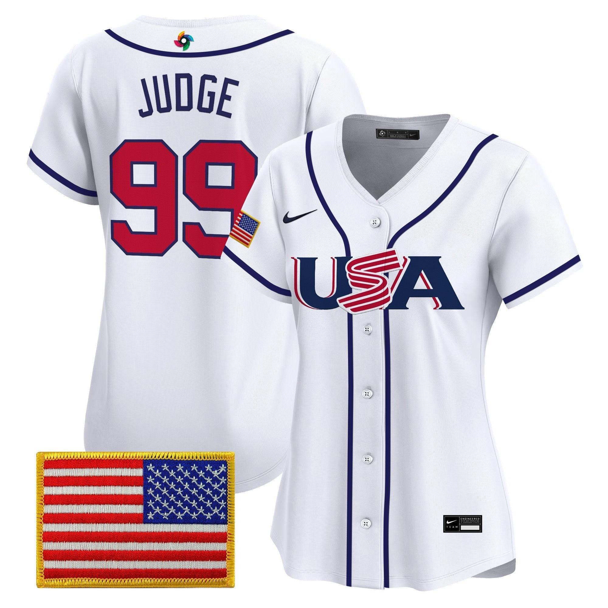 Women's Team USA World Baseball Classic Vapor Premier Jersey - 2026 Roster (Projected Number) - All Stitched