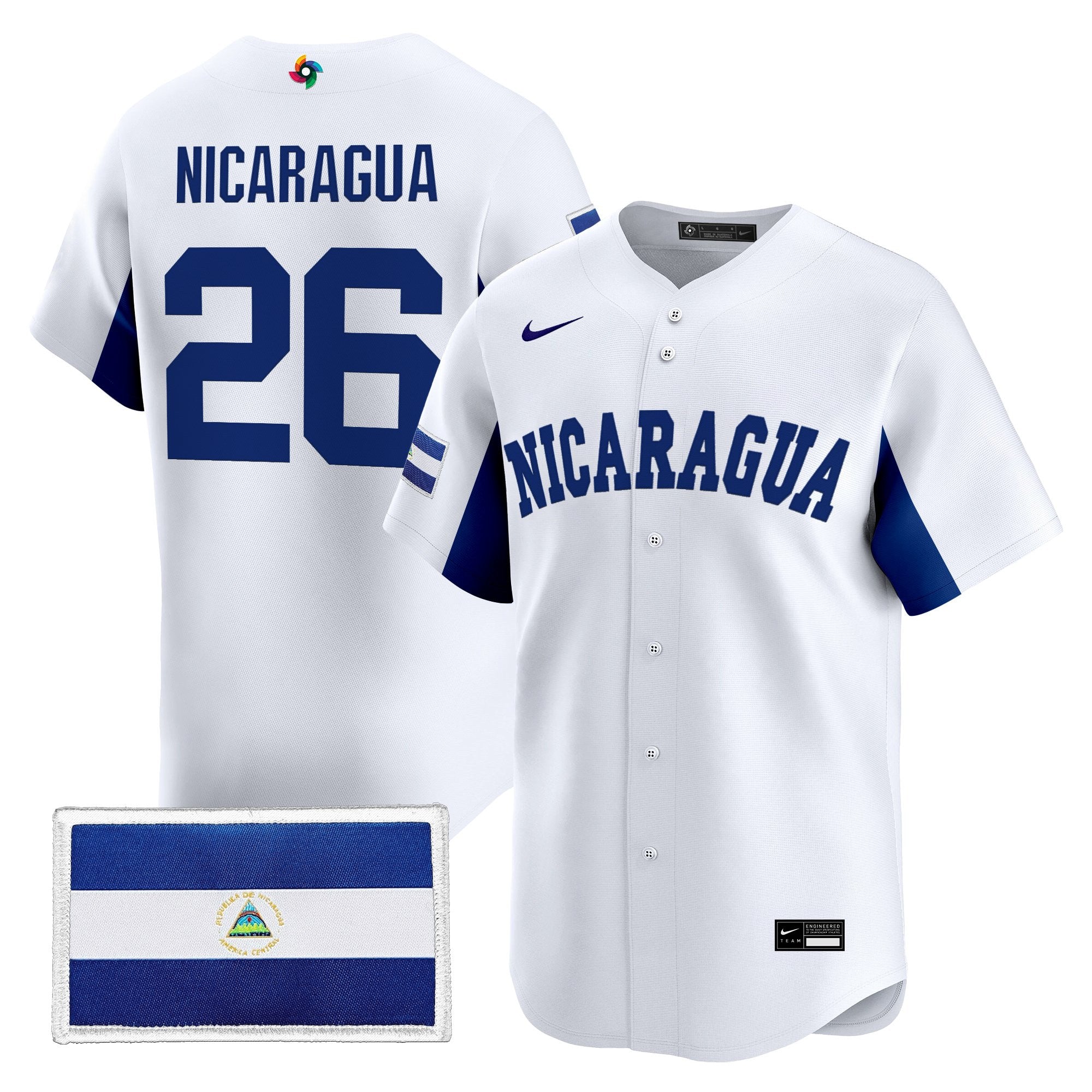 Team Nicaragua 2026 World Baseball Classic Vapor Premier Jersey - All Stitched