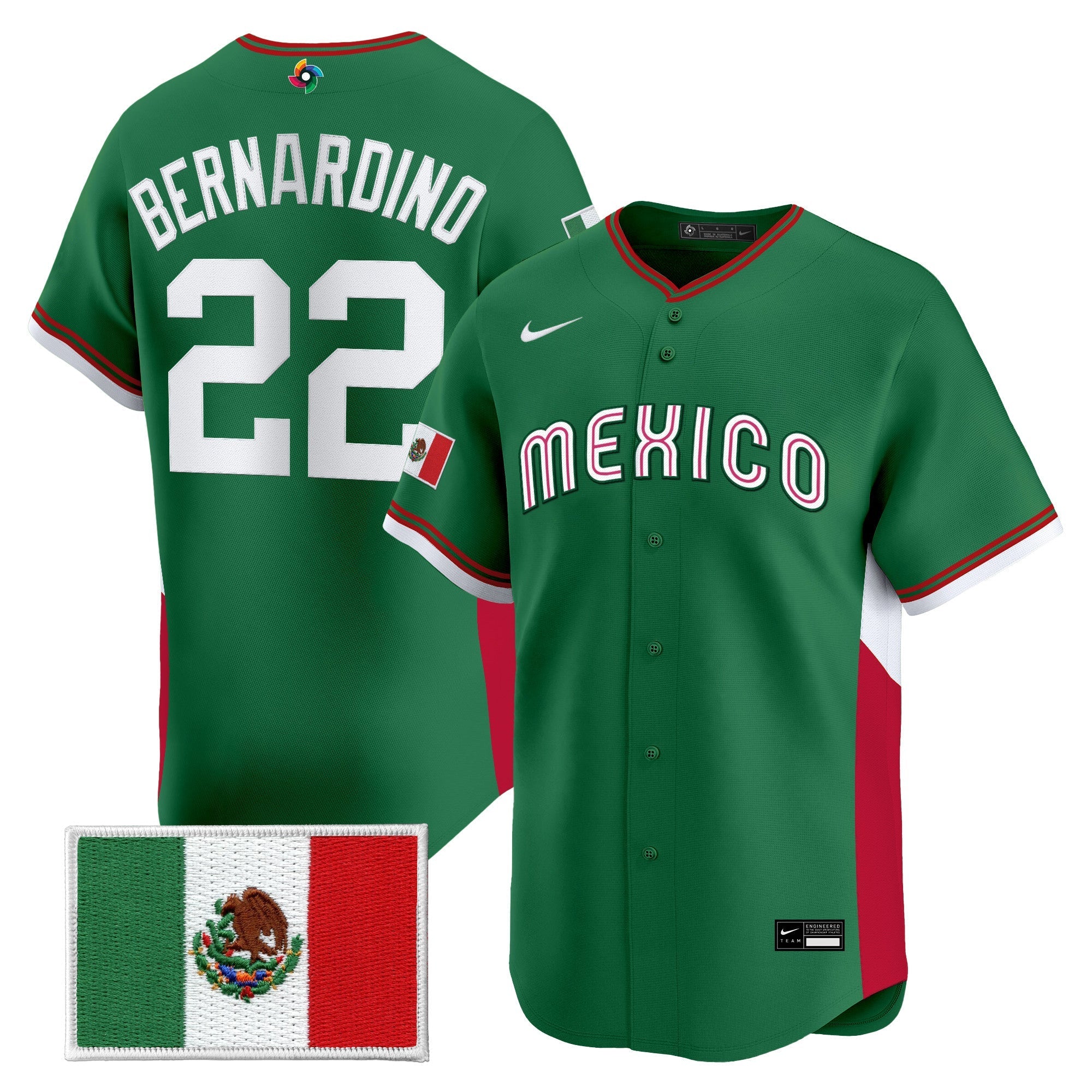 Team Mexico World Baseball Classic Vapor Premier Jersey - 2026 Roster - All Stitched