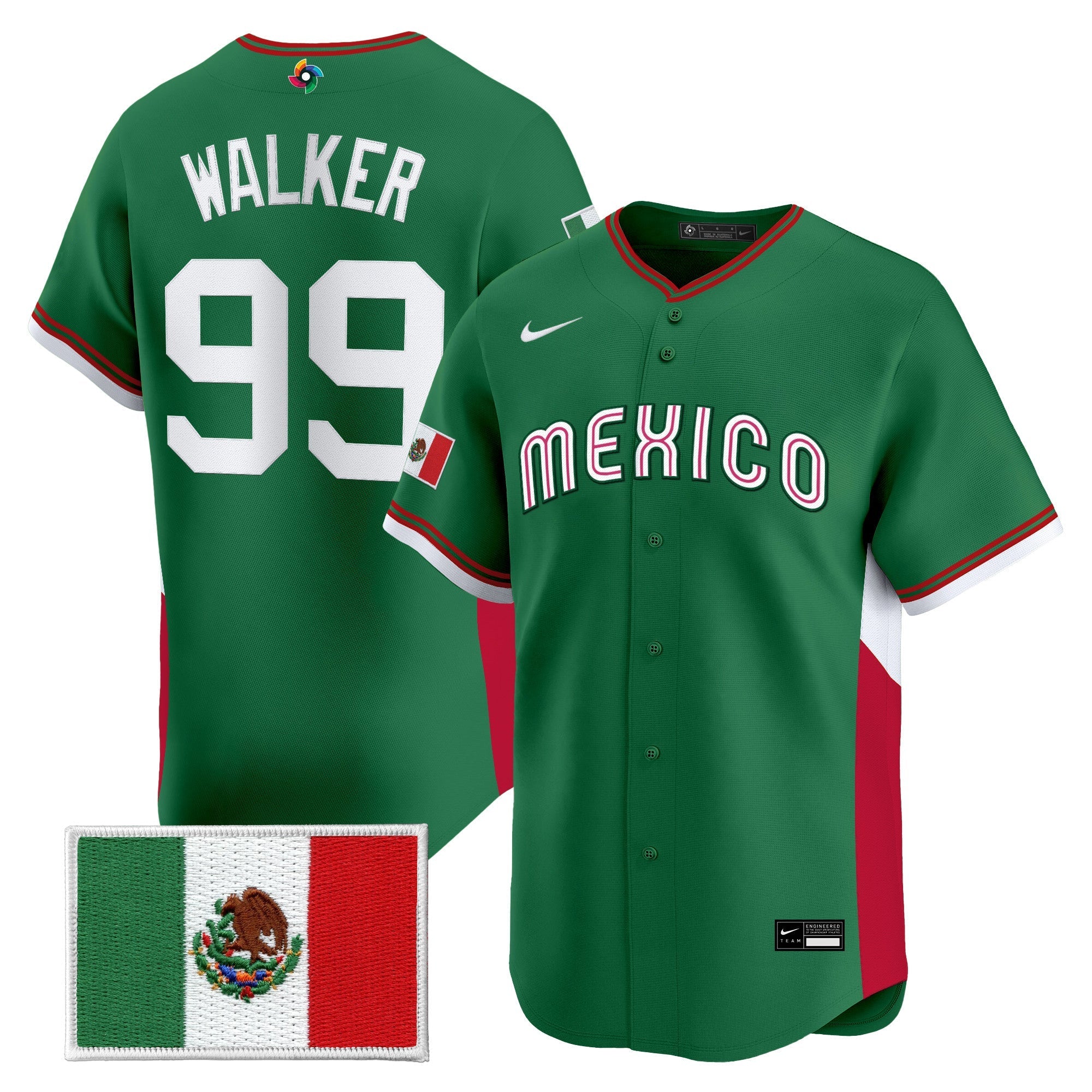 Team Mexico World Baseball Classic Vapor Premier Jersey - 2026 Roster - All Stitched