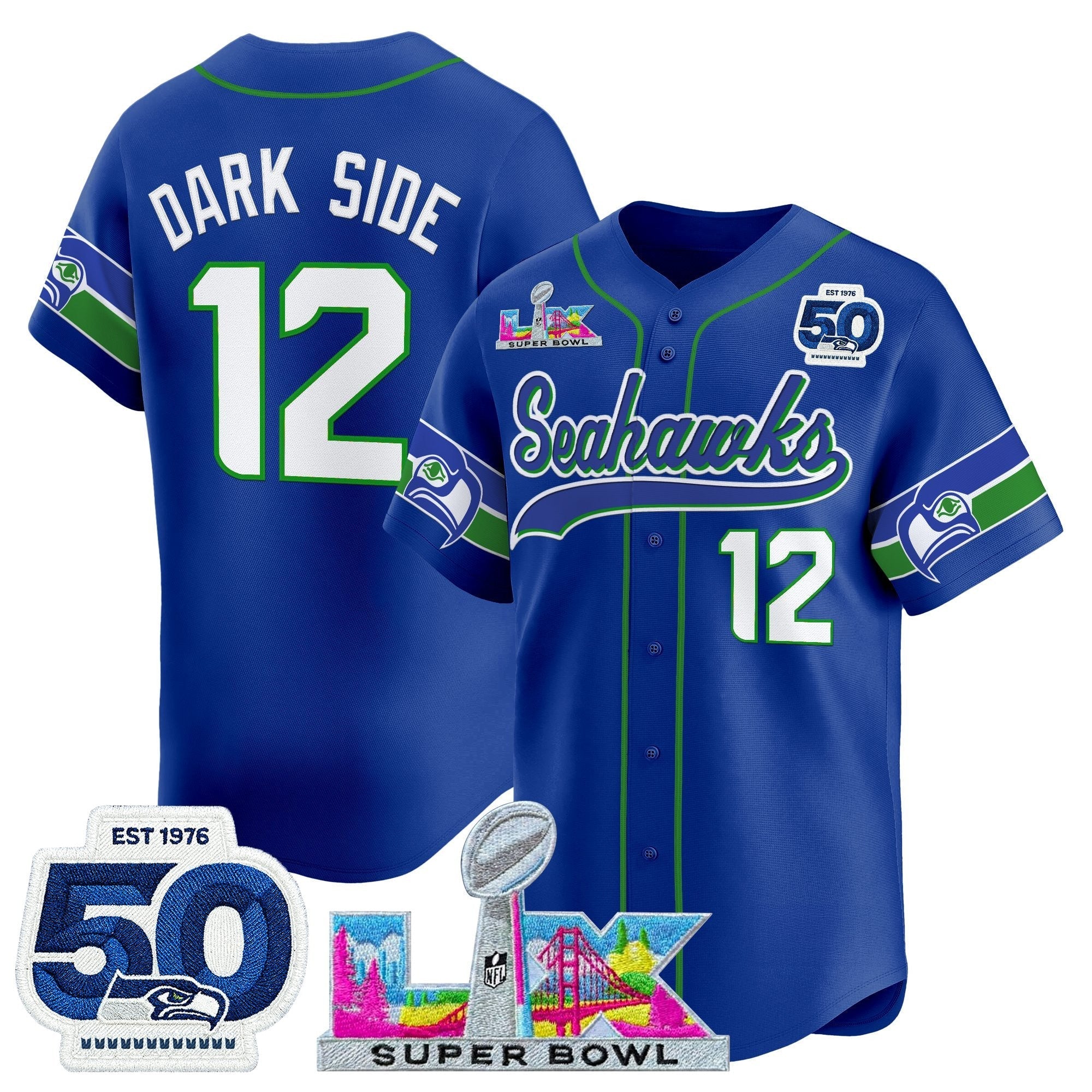 SEA Super Bowl LX Vapor Baseball Jersey - All Stitched