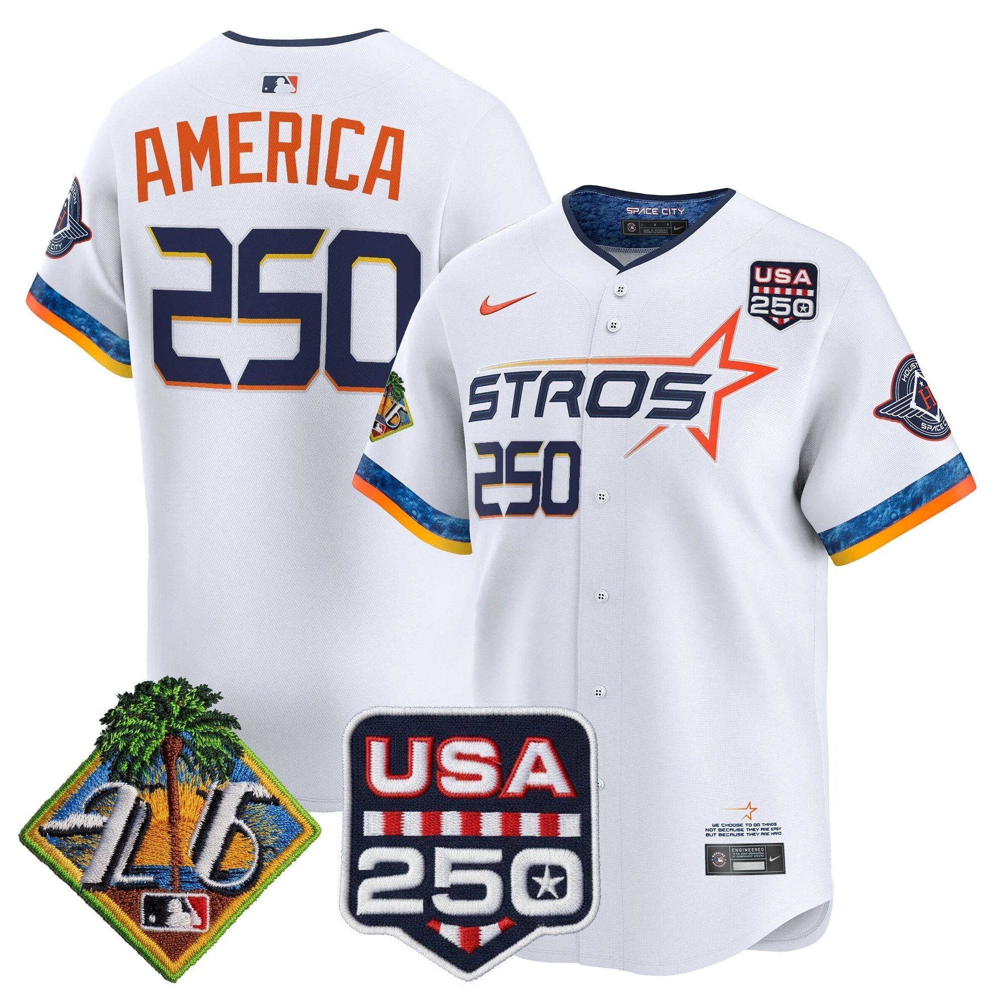 HOU 2026 Spring Training & 250America Patch Vapor Premier Limited Jersey - All Stitched