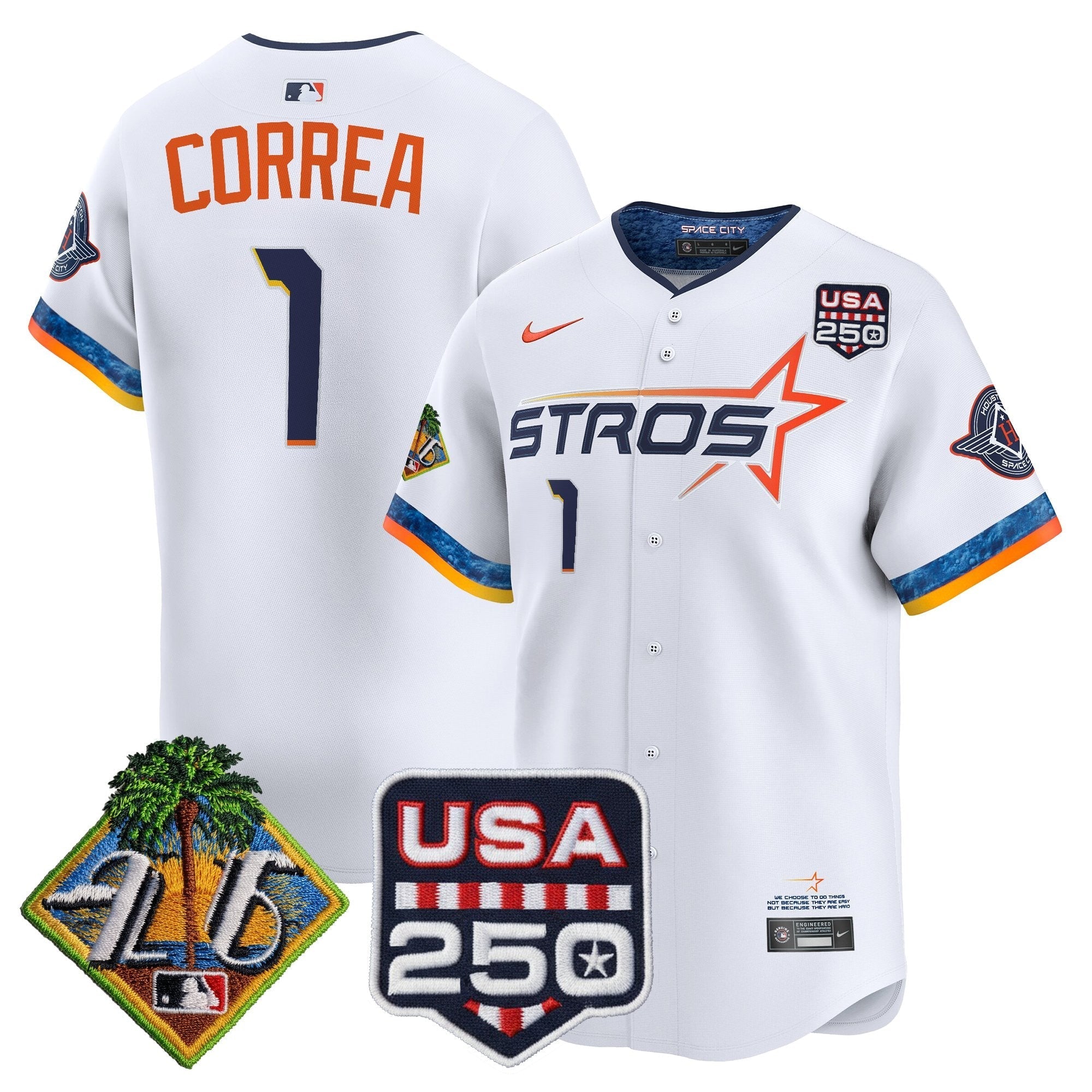 HOU 2026 Spring Training & 250America Patch Vapor Premier Limited Jersey - All Stitched