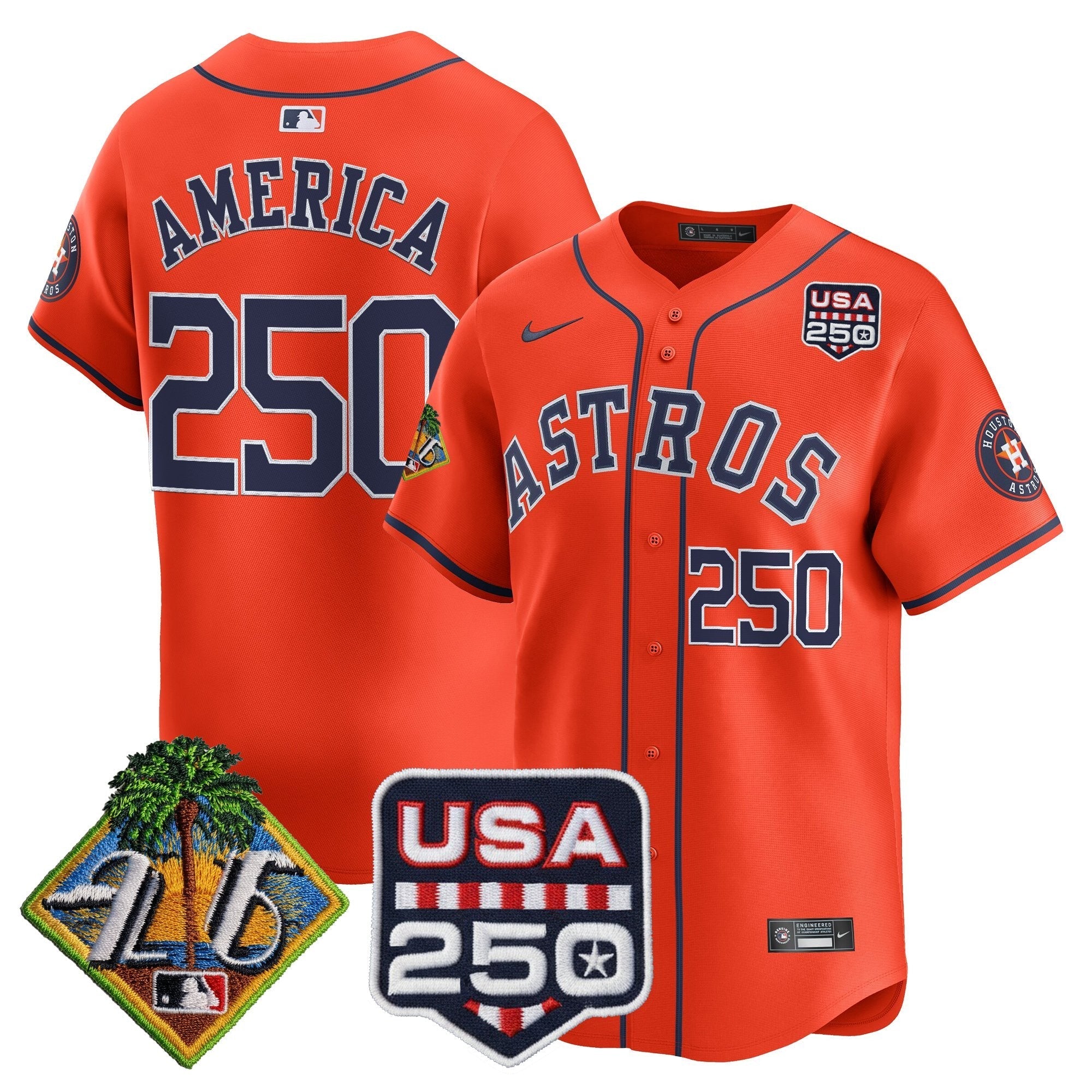HOU 2026 Spring Training & 250America Patch Vapor Premier Limited Jersey - All Stitched