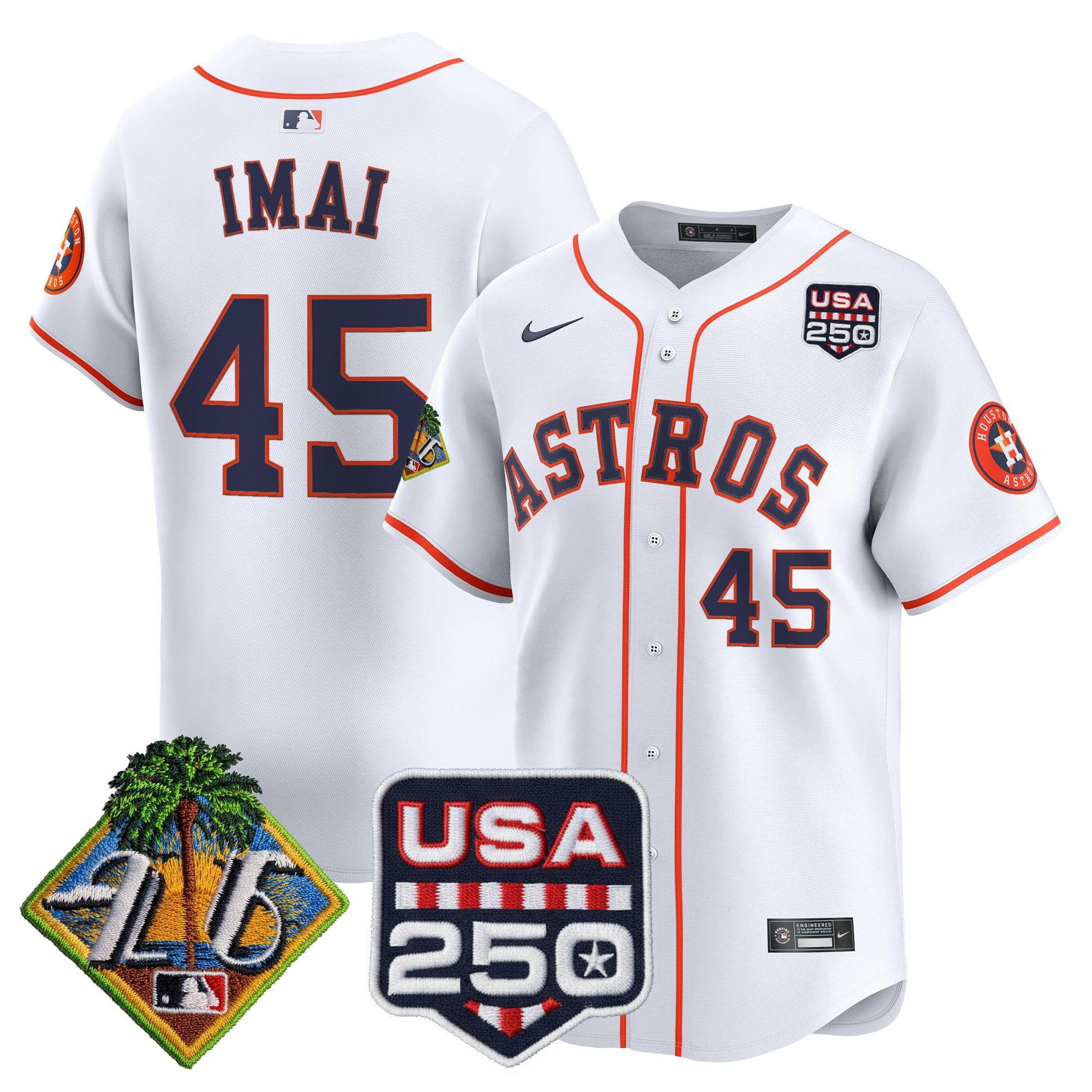 HOU 2026 Spring Training & 250America Patch Vapor Premier Limited Jersey - All Stitched