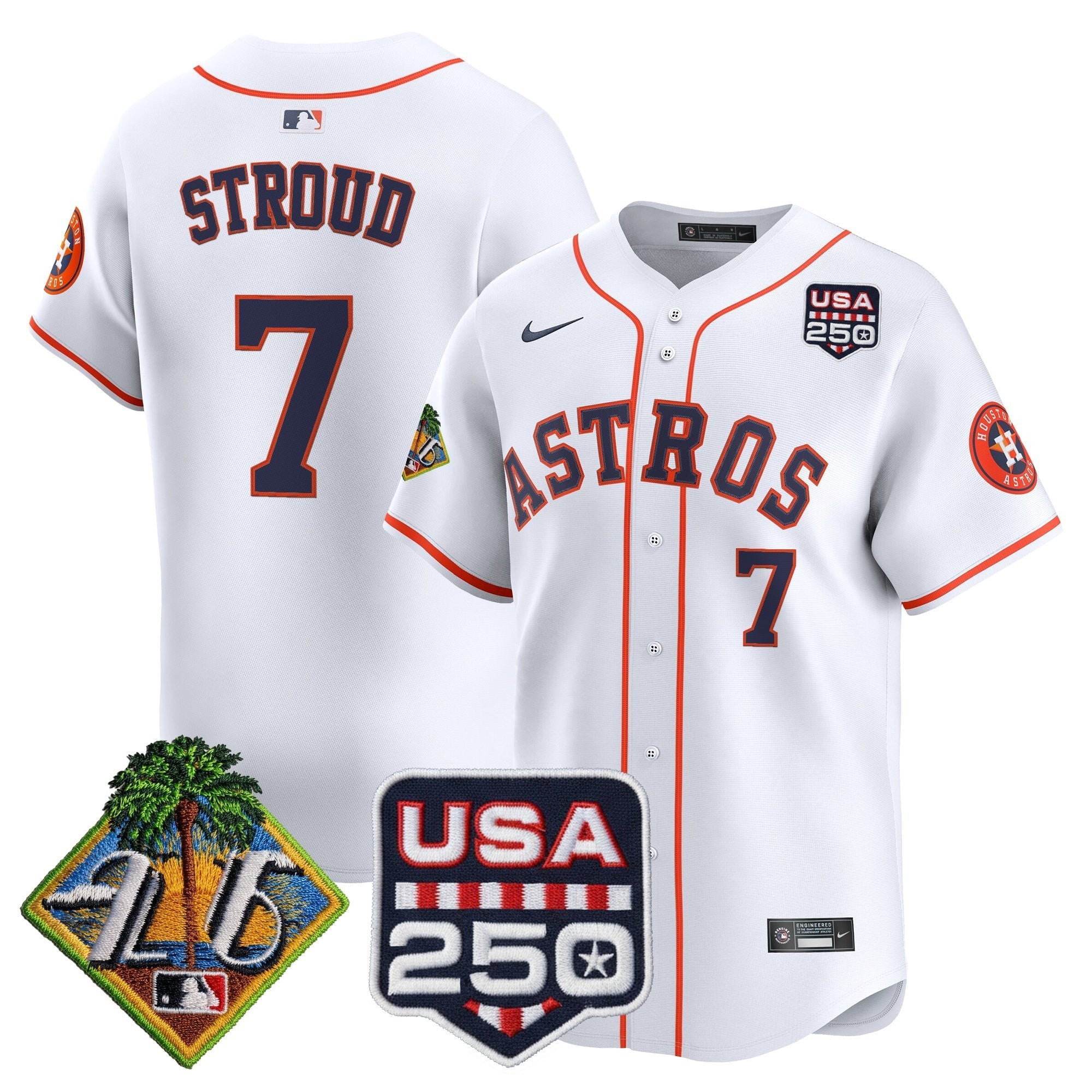 HOU 2026 Spring Training & 250America Patch Vapor Premier Limited Jersey - All Stitched
