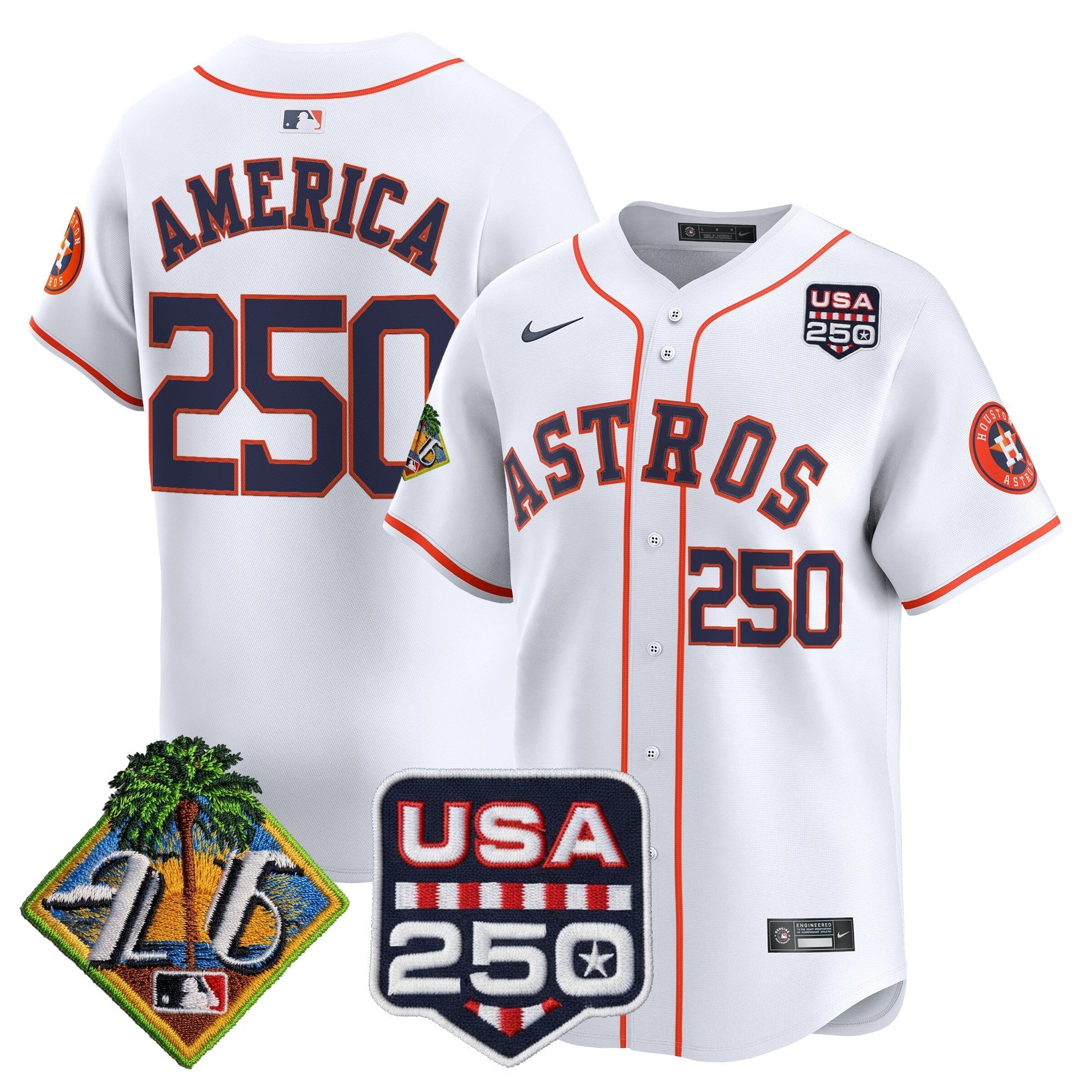 HOU 2026 Spring Training & 250America Patch Vapor Premier Limited Jersey - All Stitched
