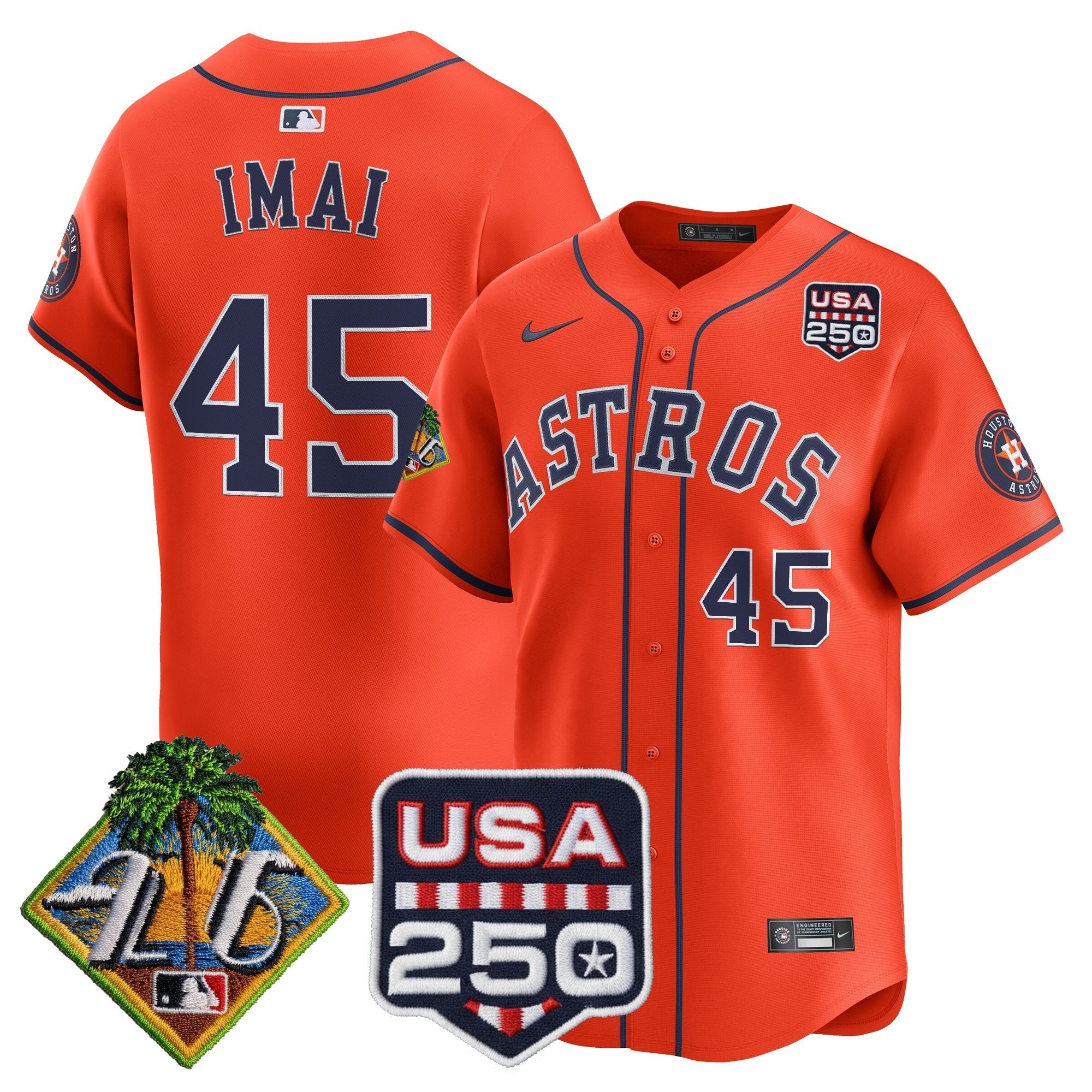 HOU 2026 Spring Training & 250America Patch Vapor Premier Limited Jersey - All Stitched