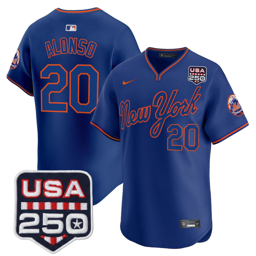 NYM Road Alternate & 250America Patch Vapor Limited Men Jersey - All Stitched