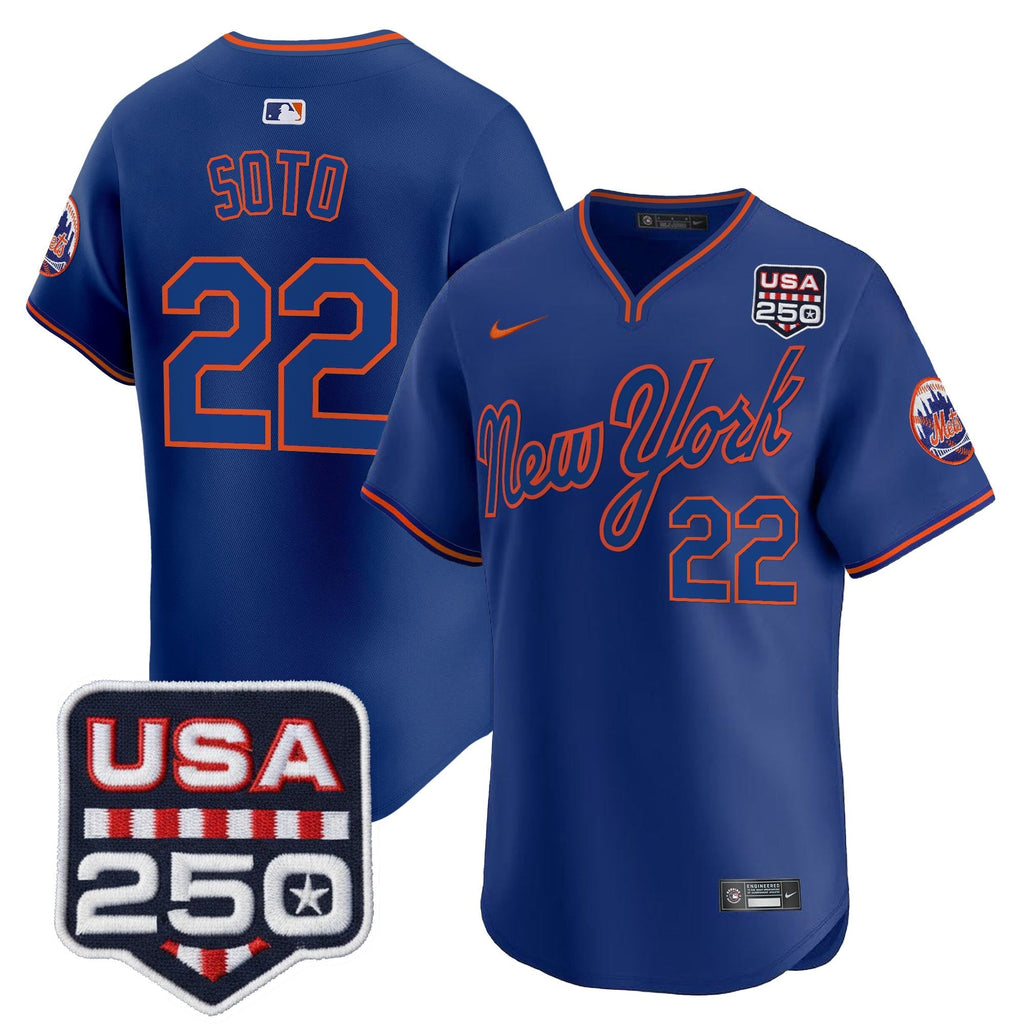 NYM Road Alternate & 250America Patch Vapor Limited Men Jersey - All Stitched