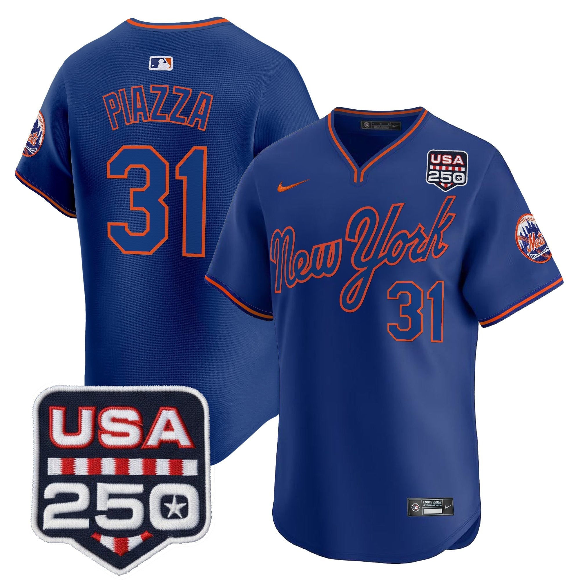 NYM Road Alternate & 250America Patch Vapor Limited Men Jersey - All Stitched