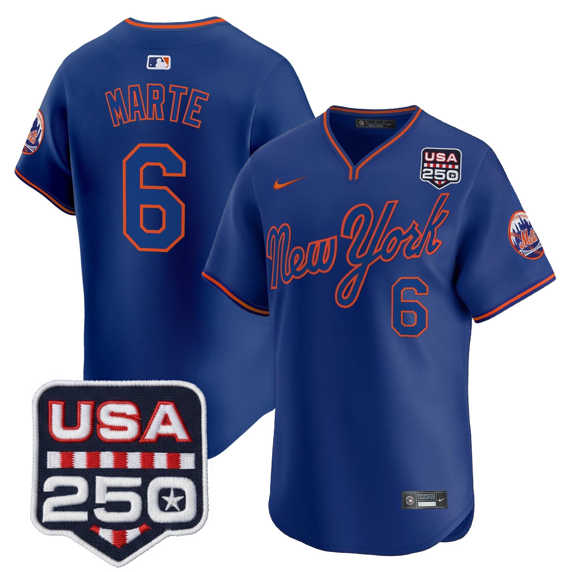 NYM Road Alternate & 250America Patch Vapor Limited Men Jersey - All Stitched