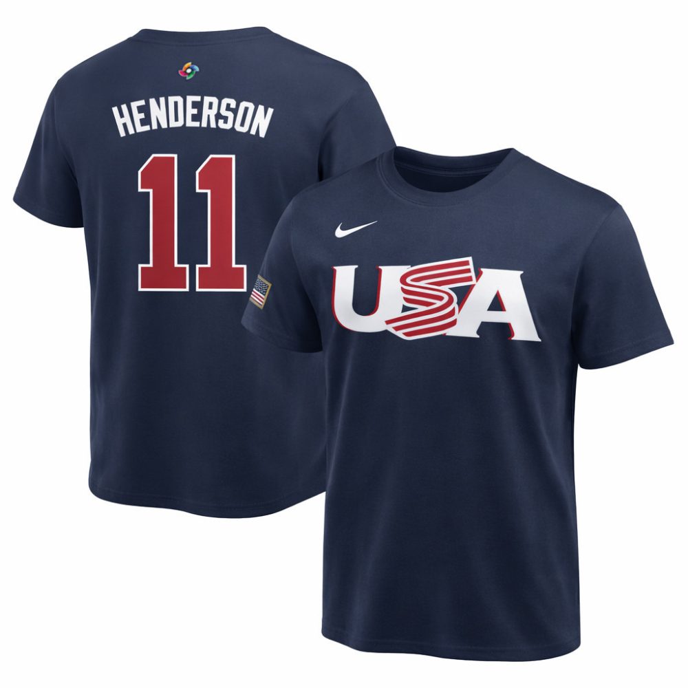 11 Gunnar Henderson Usa 2026 World Baseball Classic Baseball Jersey Team Usa Wbc 2026 Merch Navy
