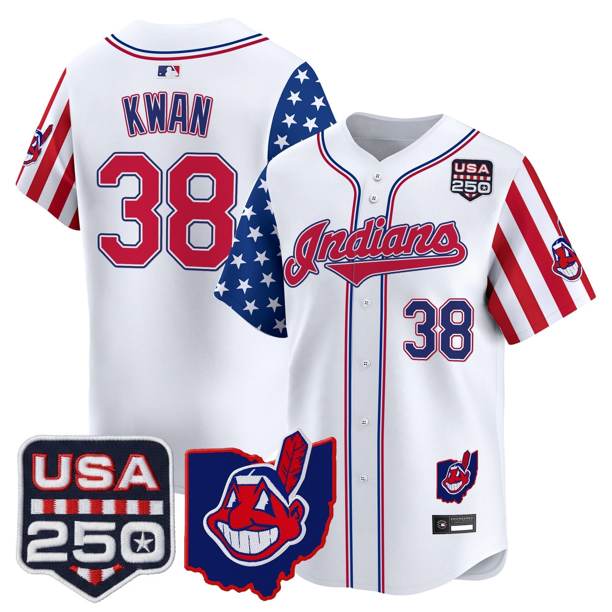 Cleveland Indians "America250 Edition" Vapor Premier Limited Men Jersey - All Stitched