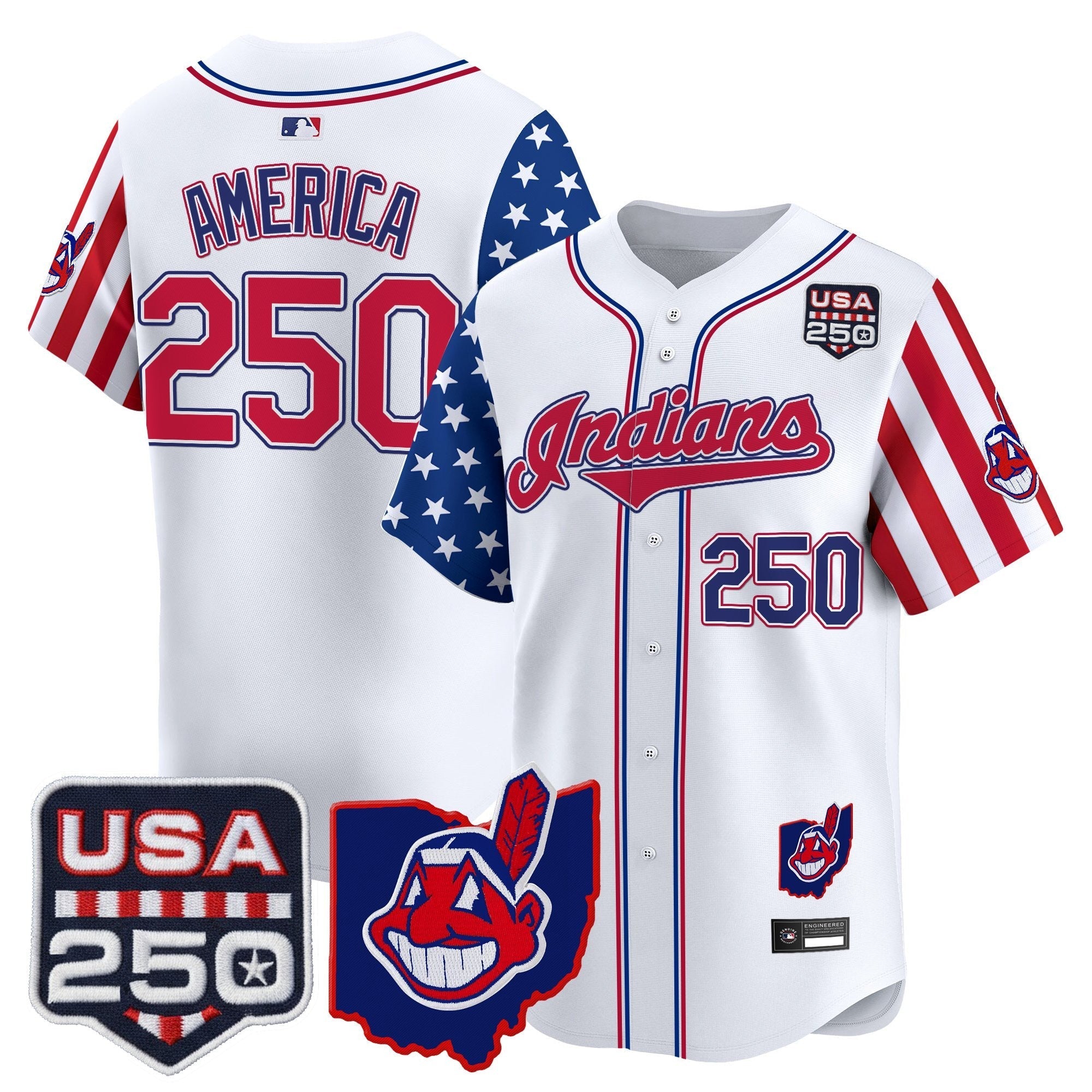 Cleveland Indians "America250 Edition" Vapor Premier Limited Men Jersey - All Stitched