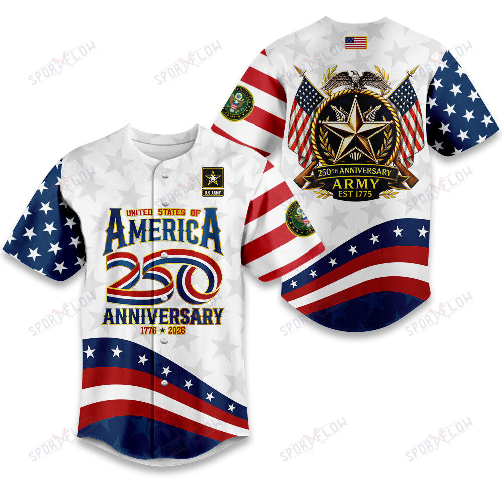 250Th Anniversary Army Patriot Iconic Baseball Jersey