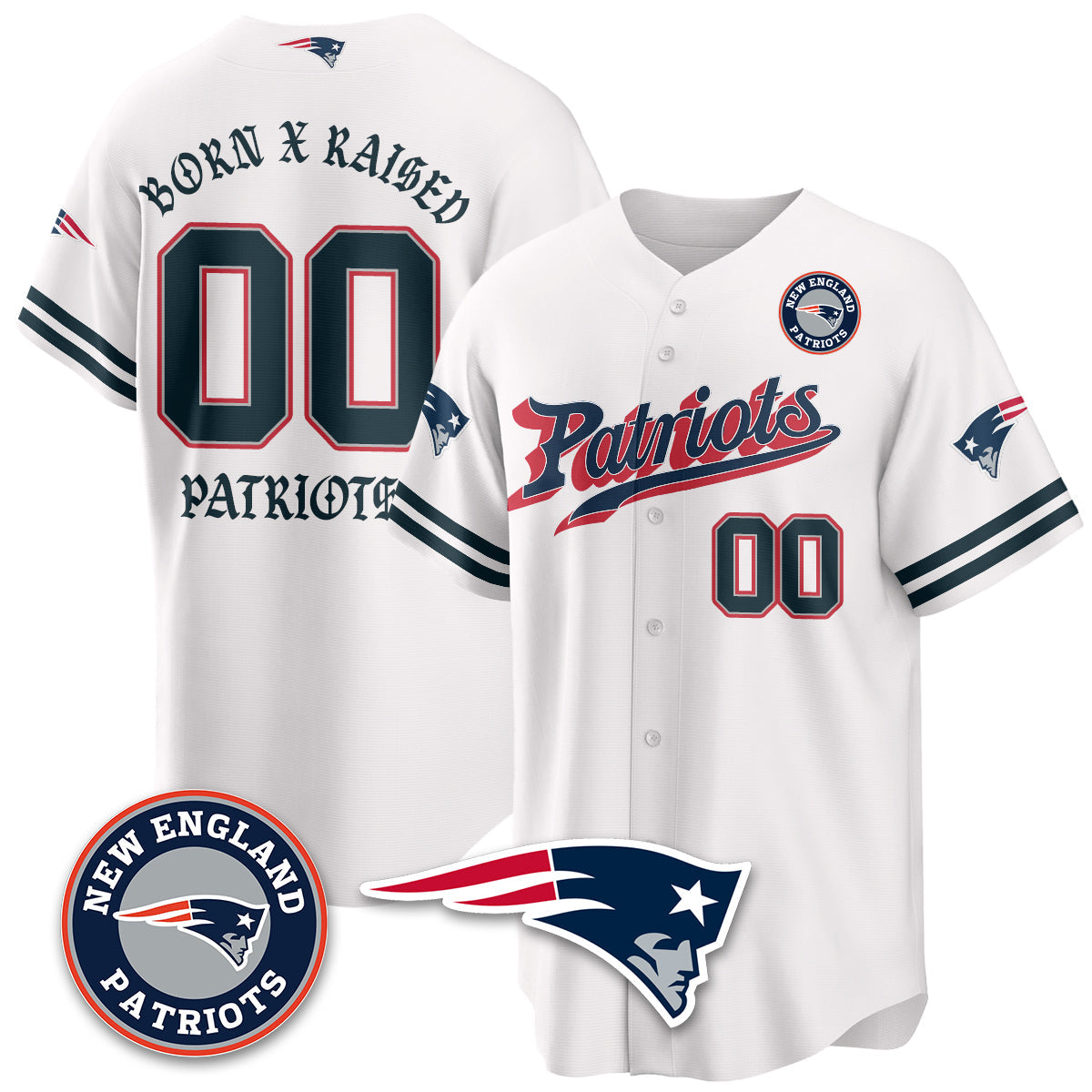 NE Born x Raised Baseball Men Jersey - All Stitched